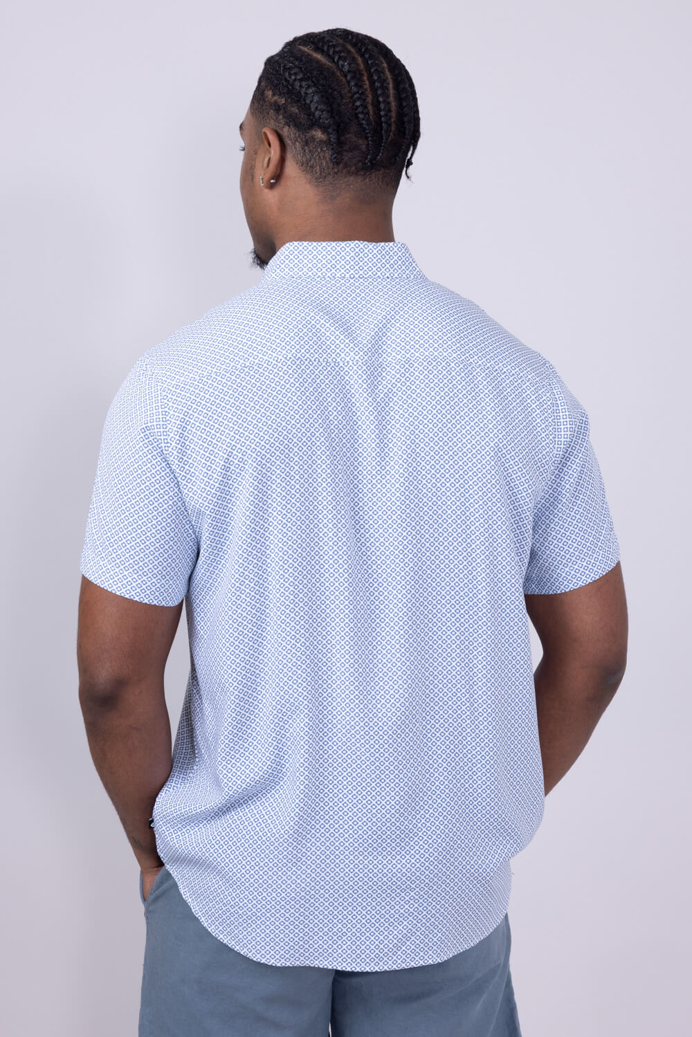 Union Venice Printed Rayon Button Up Shirt for Men in Blue | H13189U-BLUEBEACH - Image 2