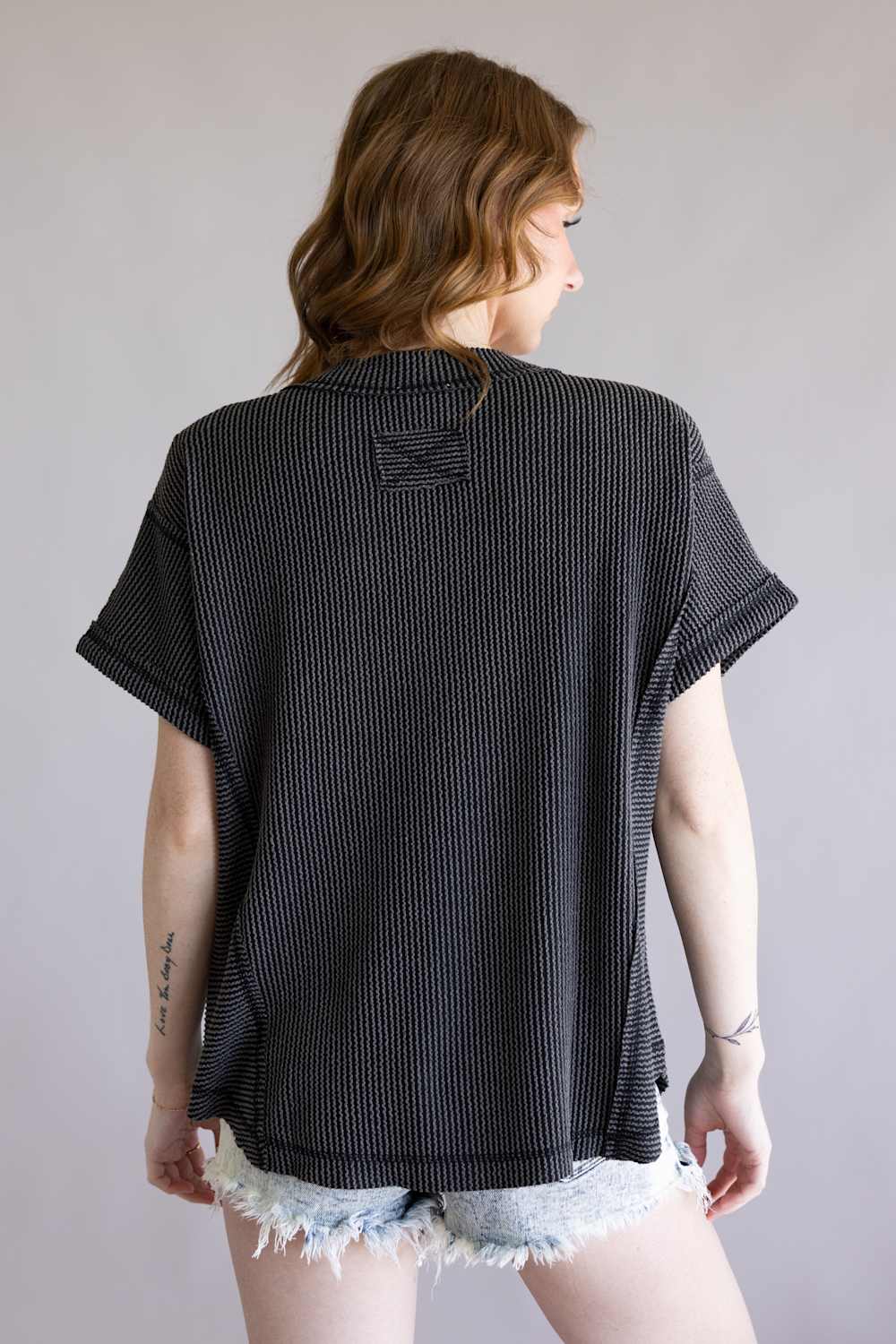 Urban Rib Top for Women in Charcoal | NT12075-CHARCOAL - Image 3