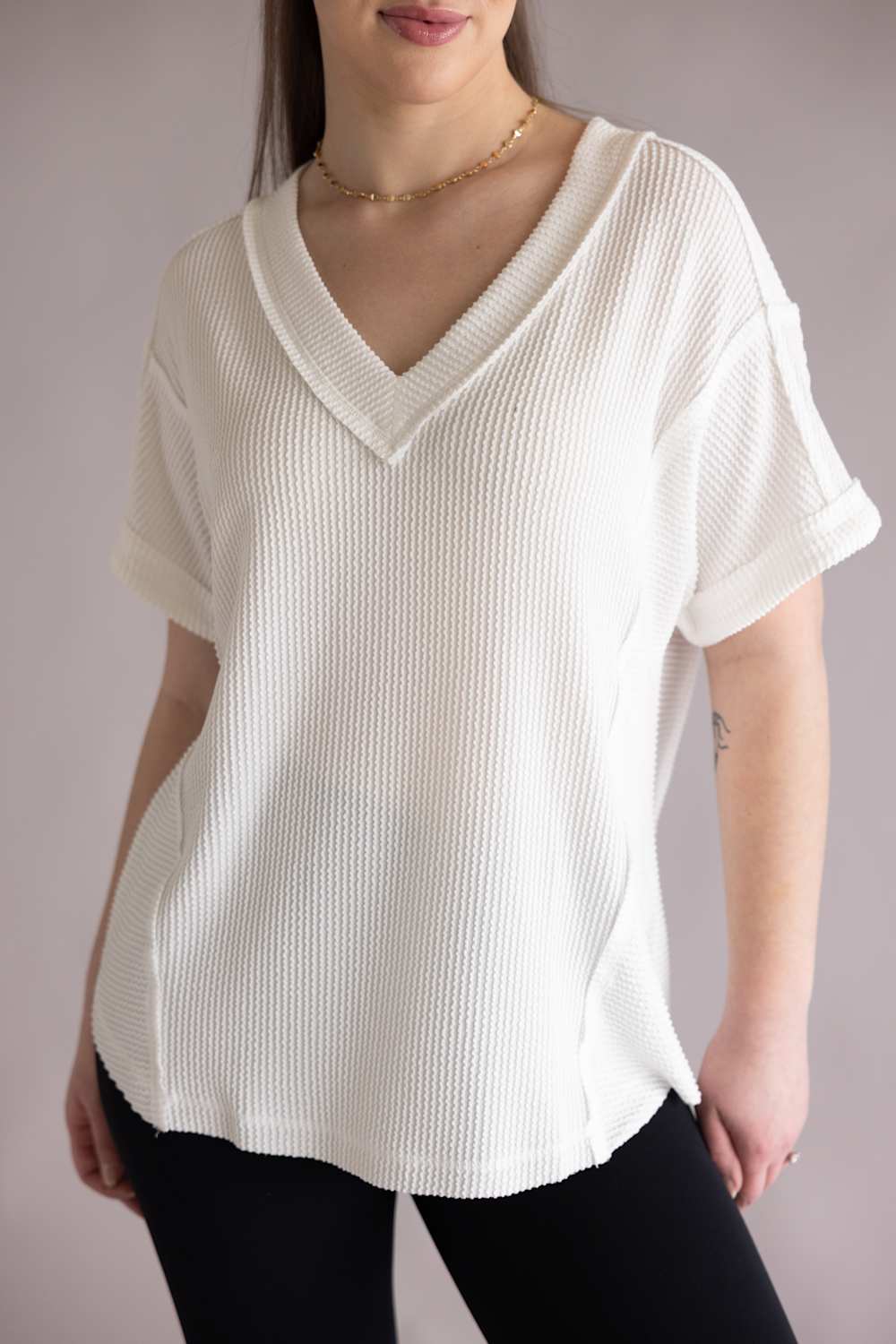 Urban Rib Top for Women in Off White | NT12075-OFFWHITE - Image 2