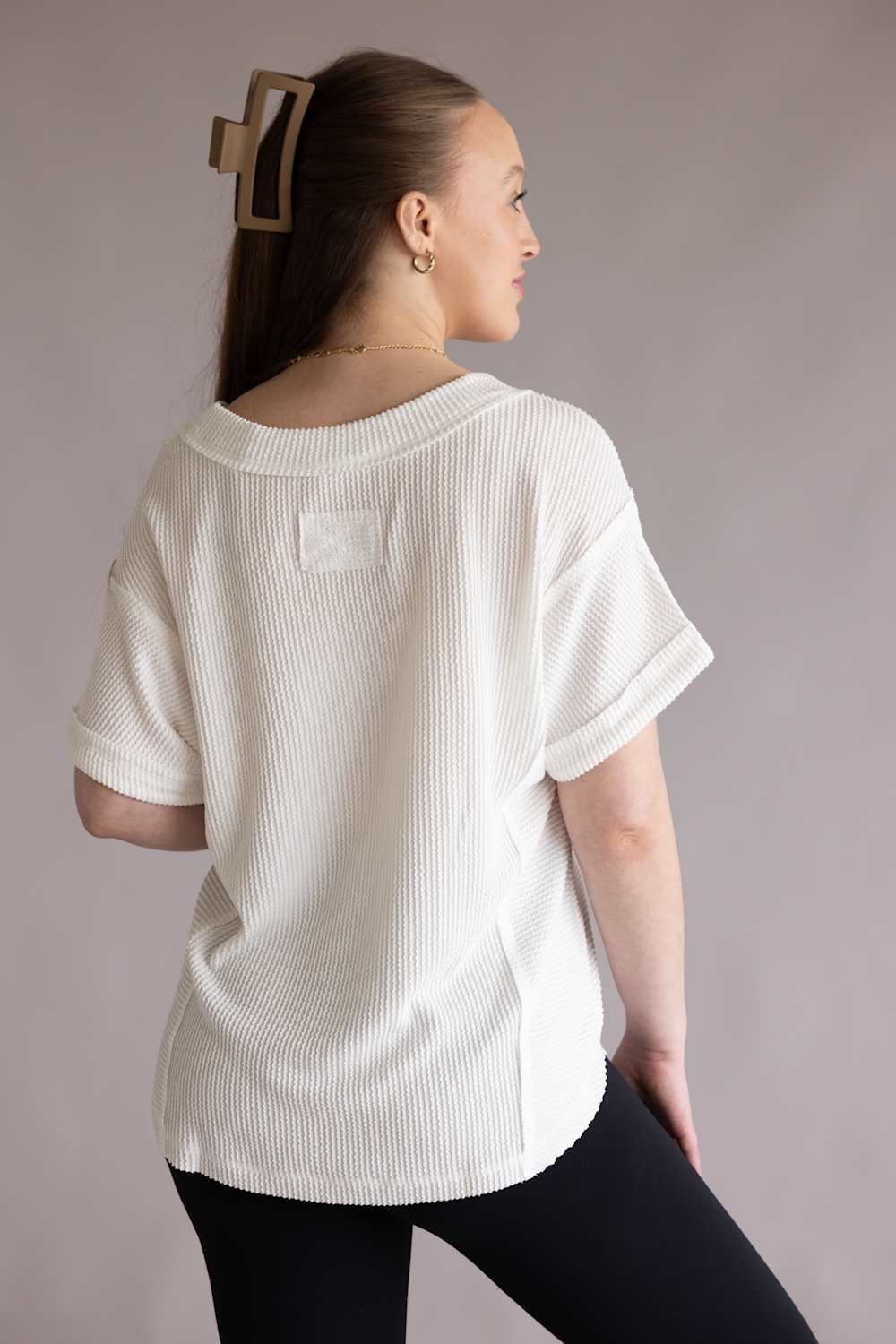 Urban Rib Top for Women in Off White | NT12075-OFFWHITE - Image 3