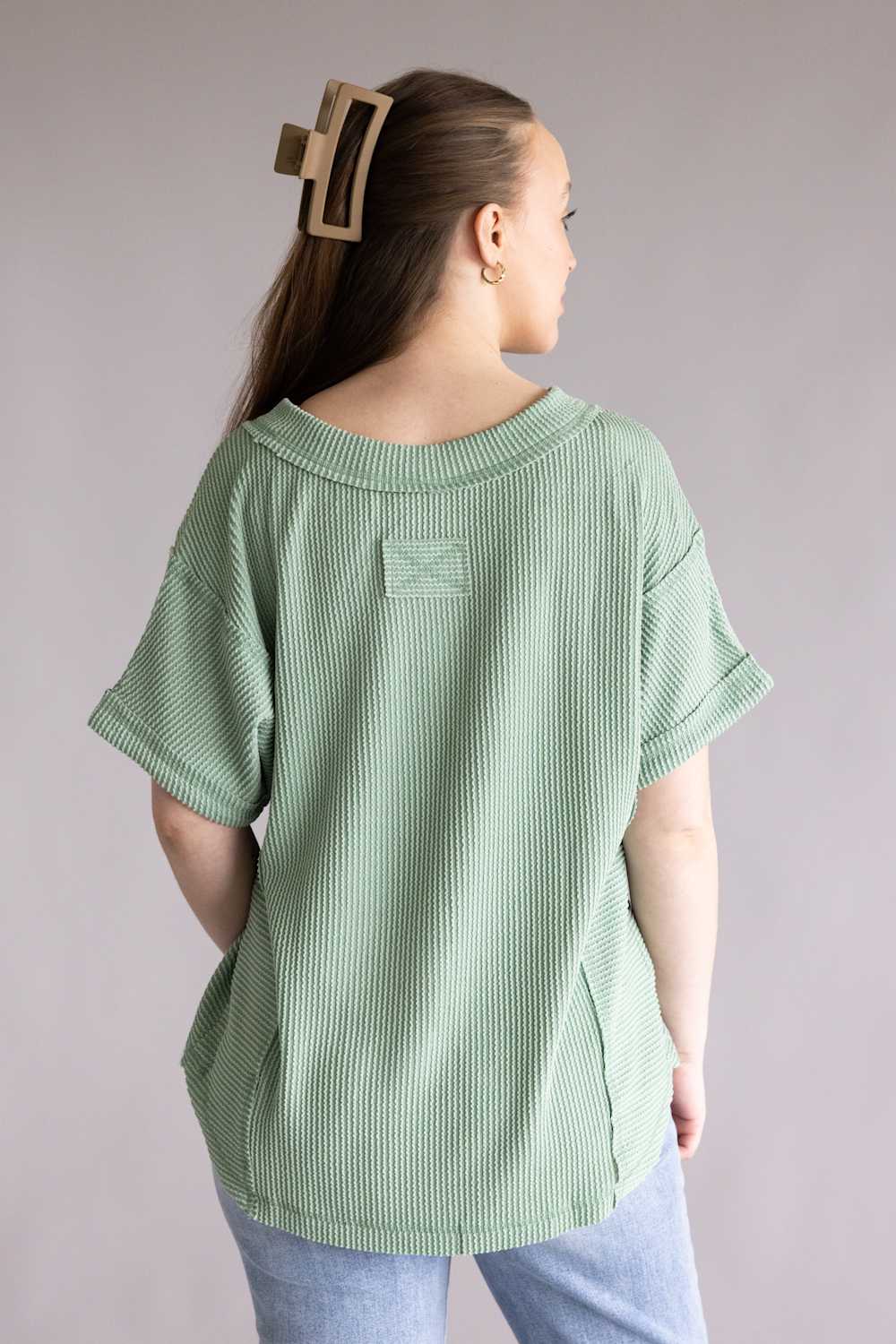 Urban Rib Top for Women in Sage | NT12075-SAGE - Image 3