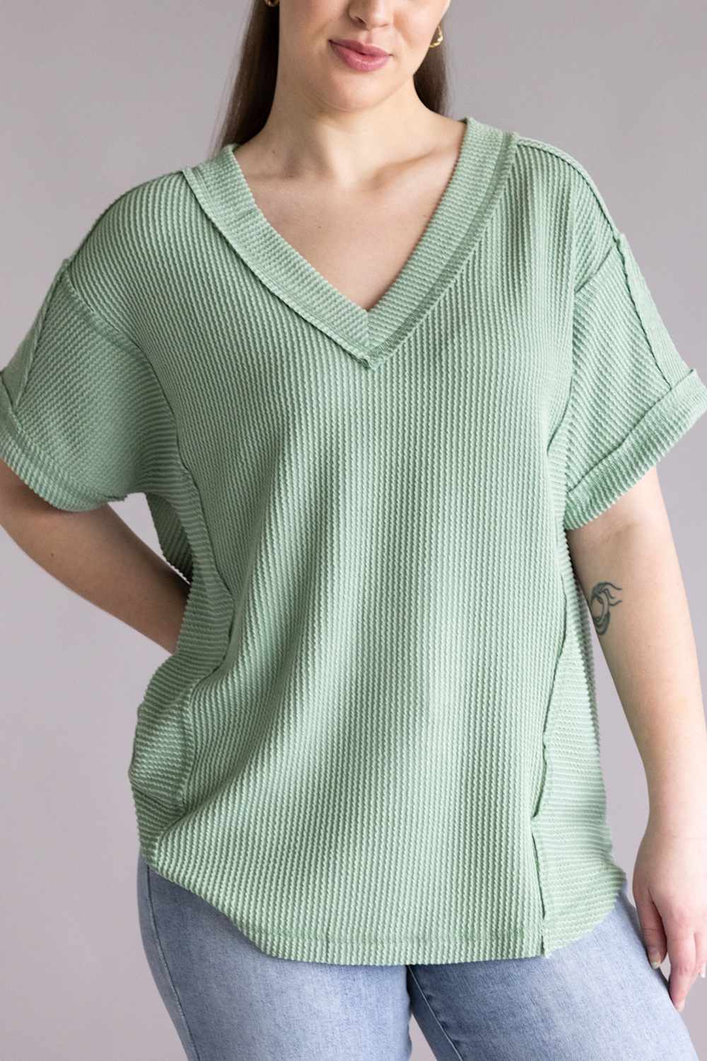 Urban Rib Top for Women in Sage | NT12075-SAGE - Image 5