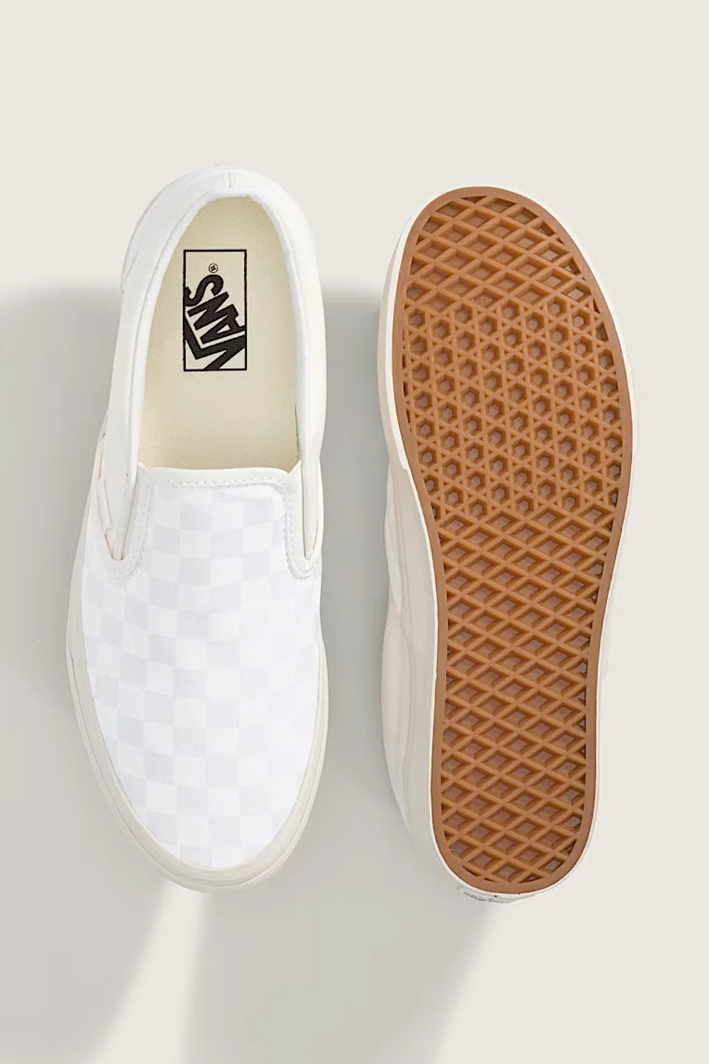 Vans Classic Slip-On Checkboard Shoes for Women in Blanc De Blanc White | VN000DAHJVY1 - Image 2