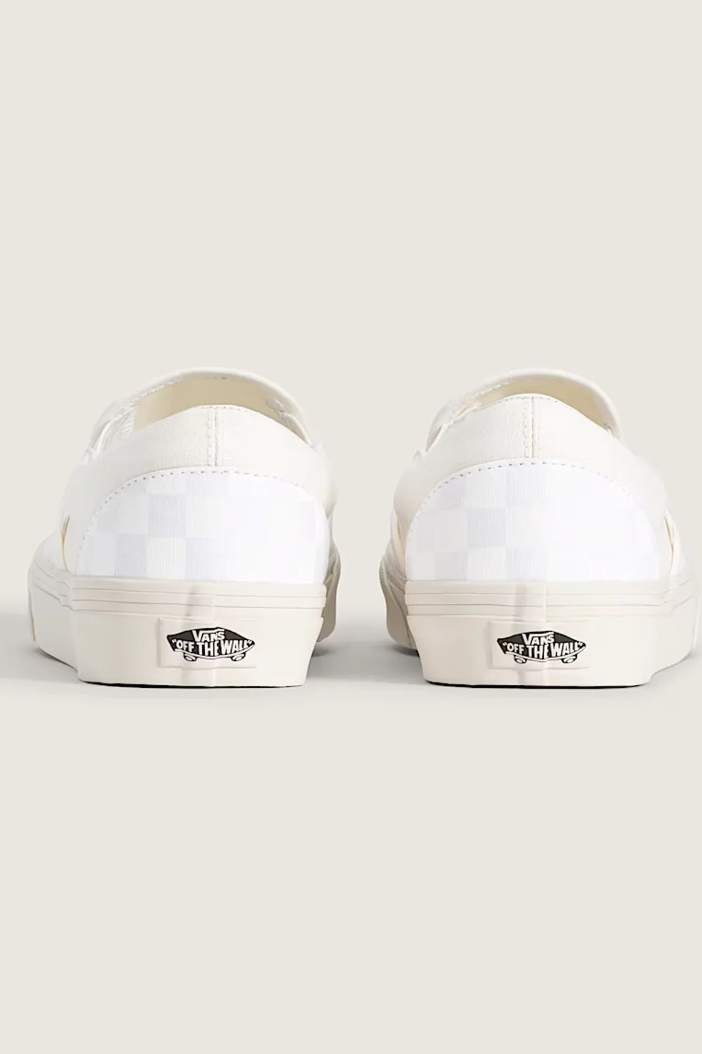 Vans Classic Slip-On Checkboard Shoes for Women in Blanc De Blanc White | VN000DAHJVY1 - Image 4