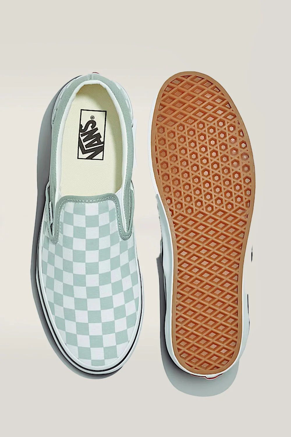 Vans Classic Slip-On Checkboard Shoes for Women in Grey Olive | VN000D6YEMW - Image 4