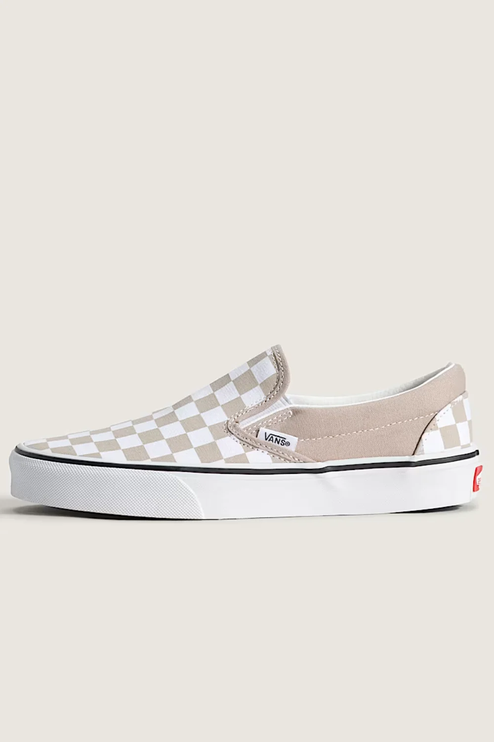 Vans Classic Slip-On Checkboard Shoes for Women in Mushroom | VN000D6YH2B - Image 3