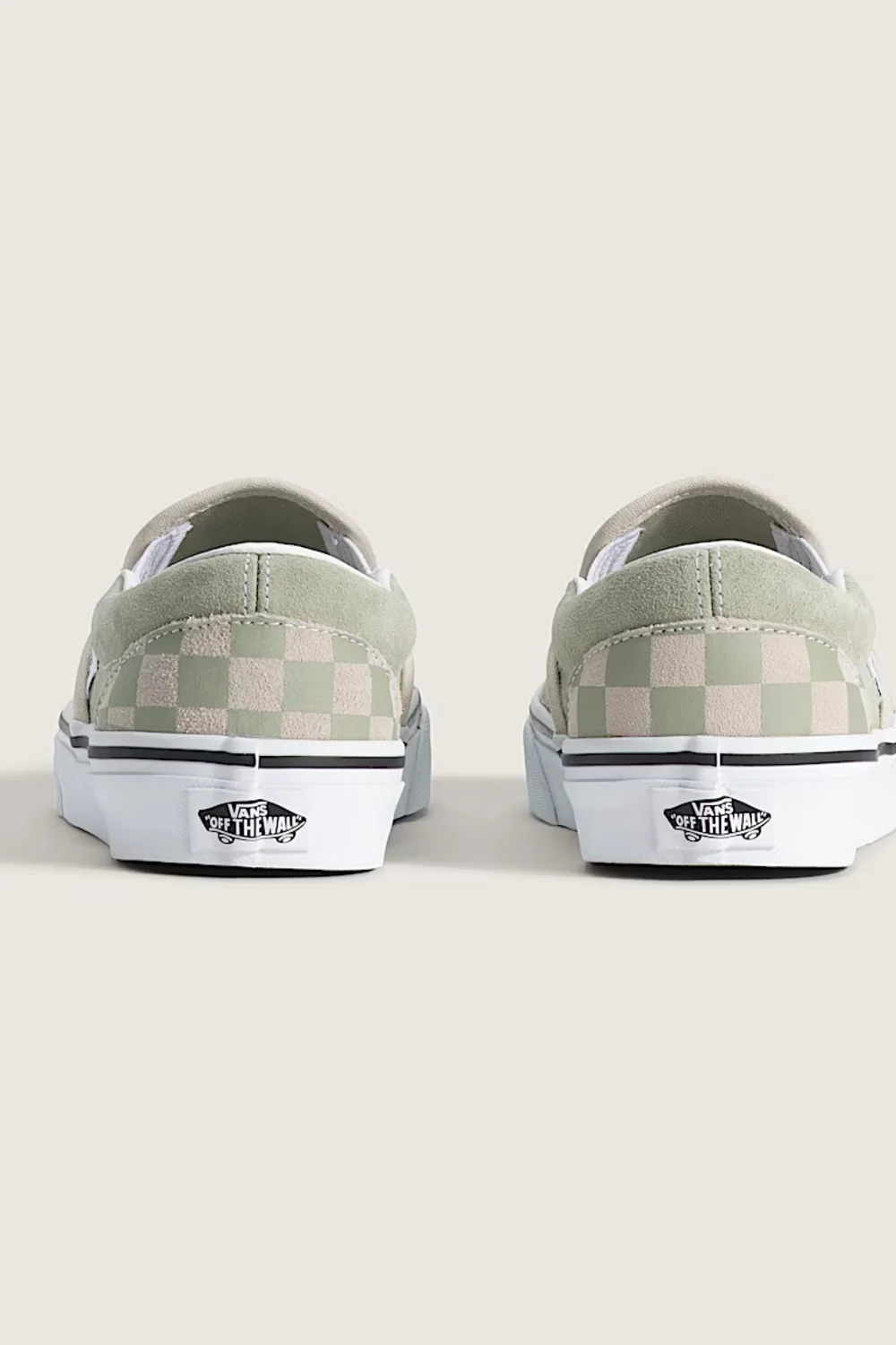 Vans Classic Slip-On Checkboard Shoes for Women in Soft Sage | VN000D6YFSG - Image 4