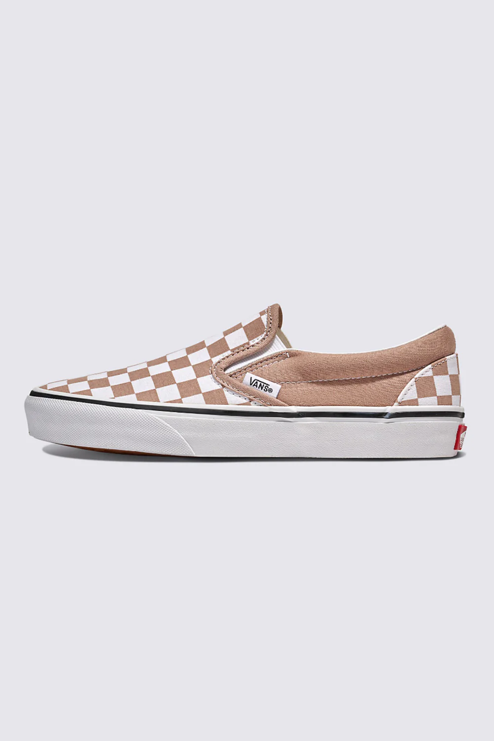 Vans Classic Slip-On Checkboard Shoes for Women in Warm Taupe | VN000D6YE2V1 - Image 2