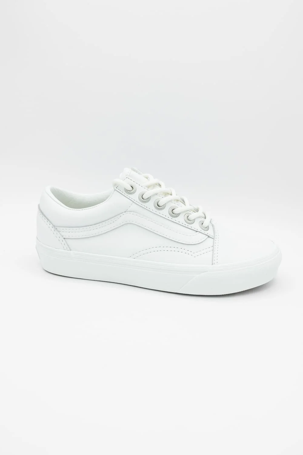 Vans Old Skool Leather Sneakers for Women in White | VN000D6WWHT - Image 3