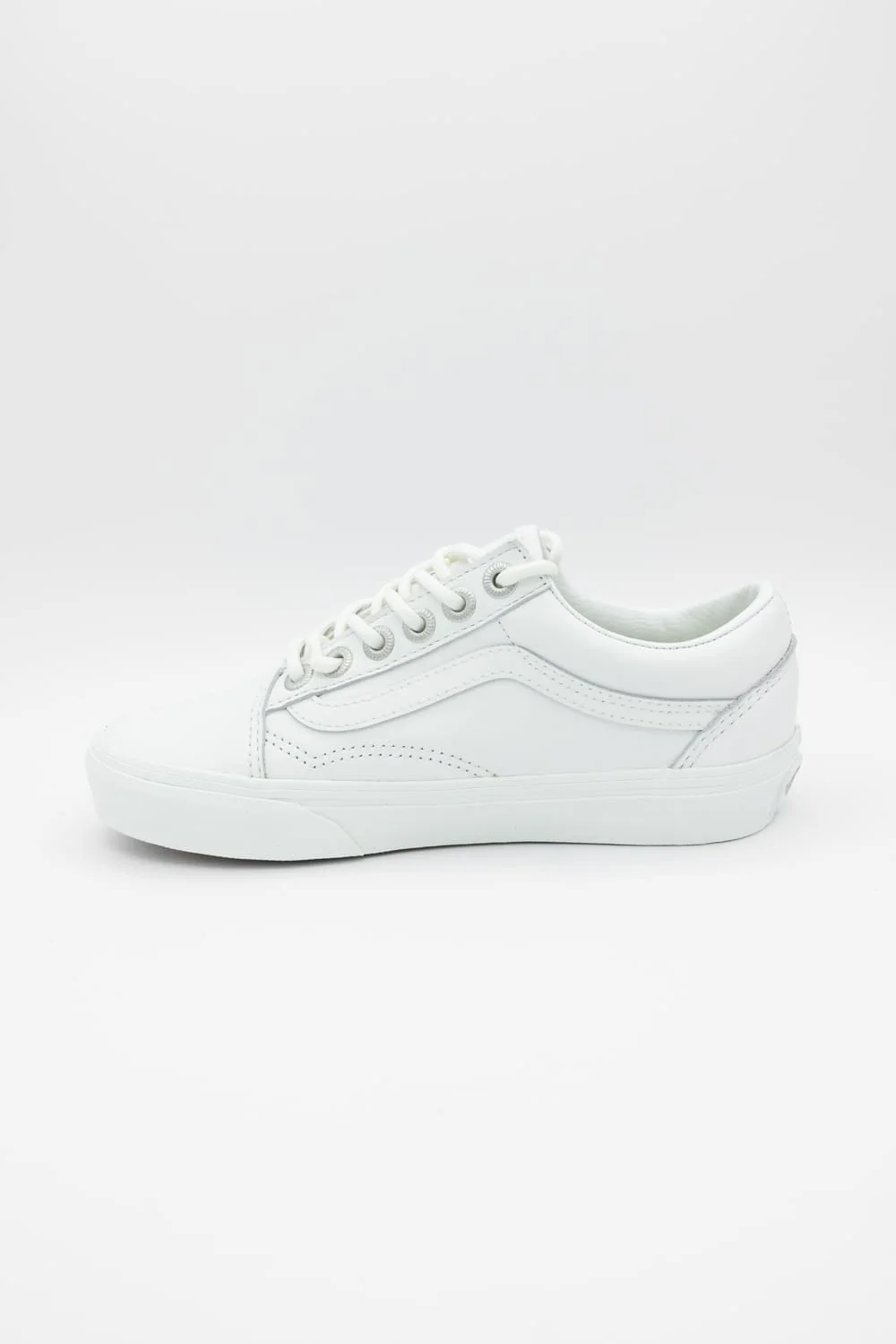 Vans Old Skool Leather Sneakers for Women in White | VN000D6WWHT - Image 5