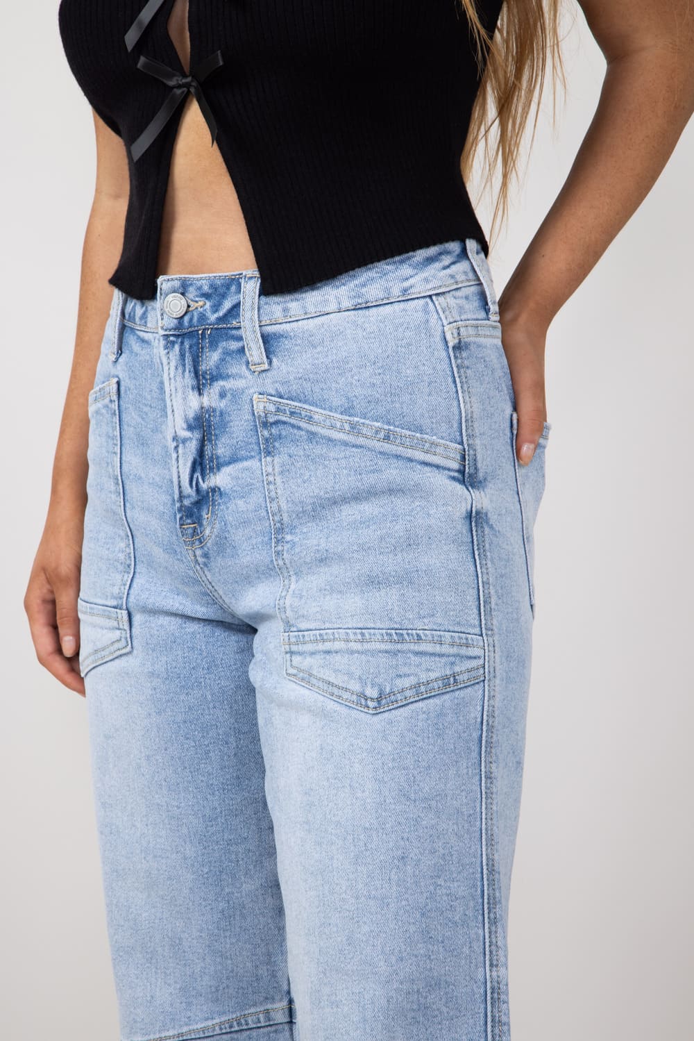 Vervet Heroine High Rise Cropped Barrel Jeans for Women | V3575 - Image 4