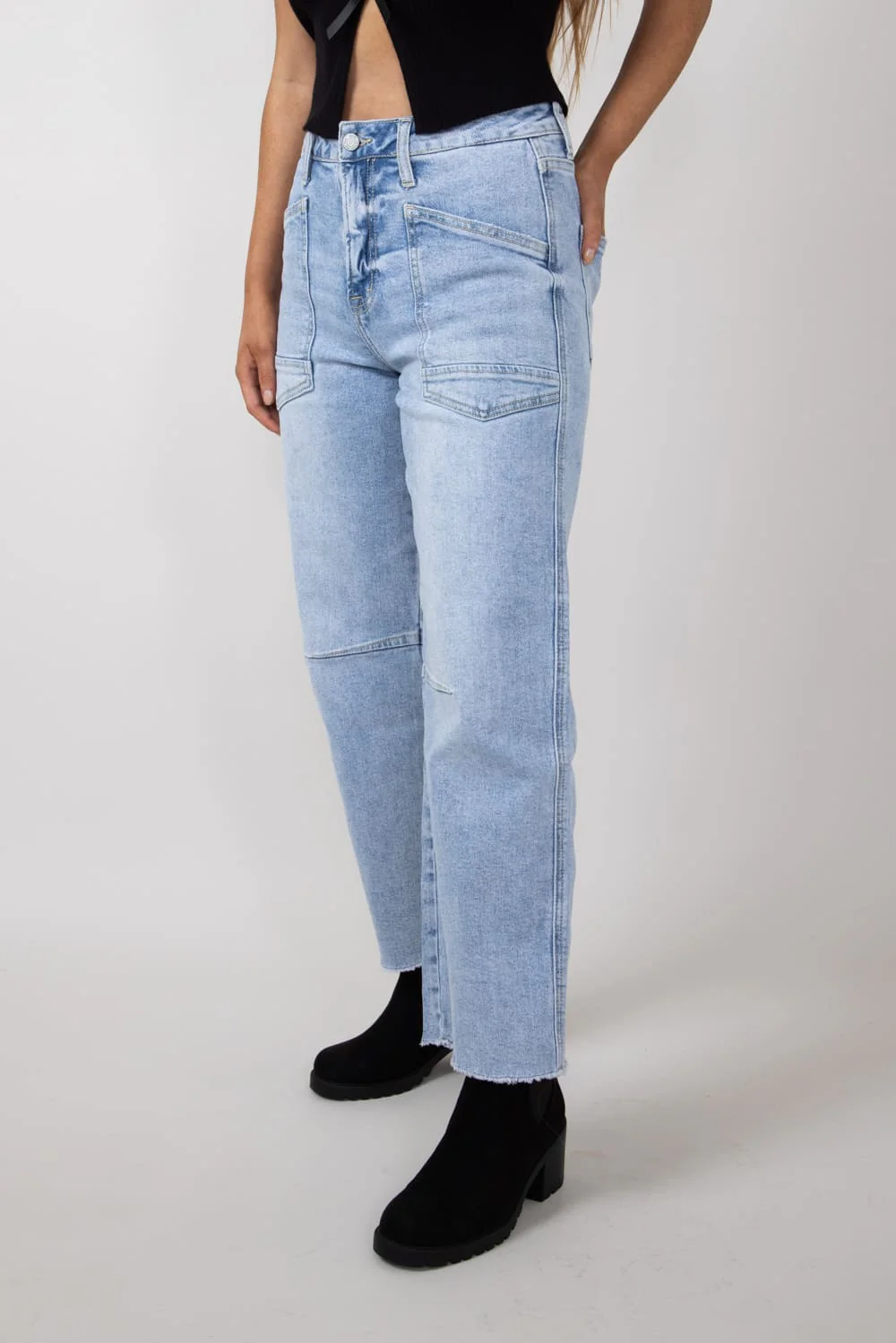 Vervet Heroine High Rise Cropped Barrel Jeans for Women | V3575 - Image 5