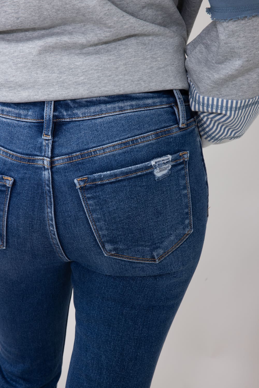 Vervet Imbue High Rise Cuffed Slim Straight Leg Jeans for Women | T6590 - Image 3