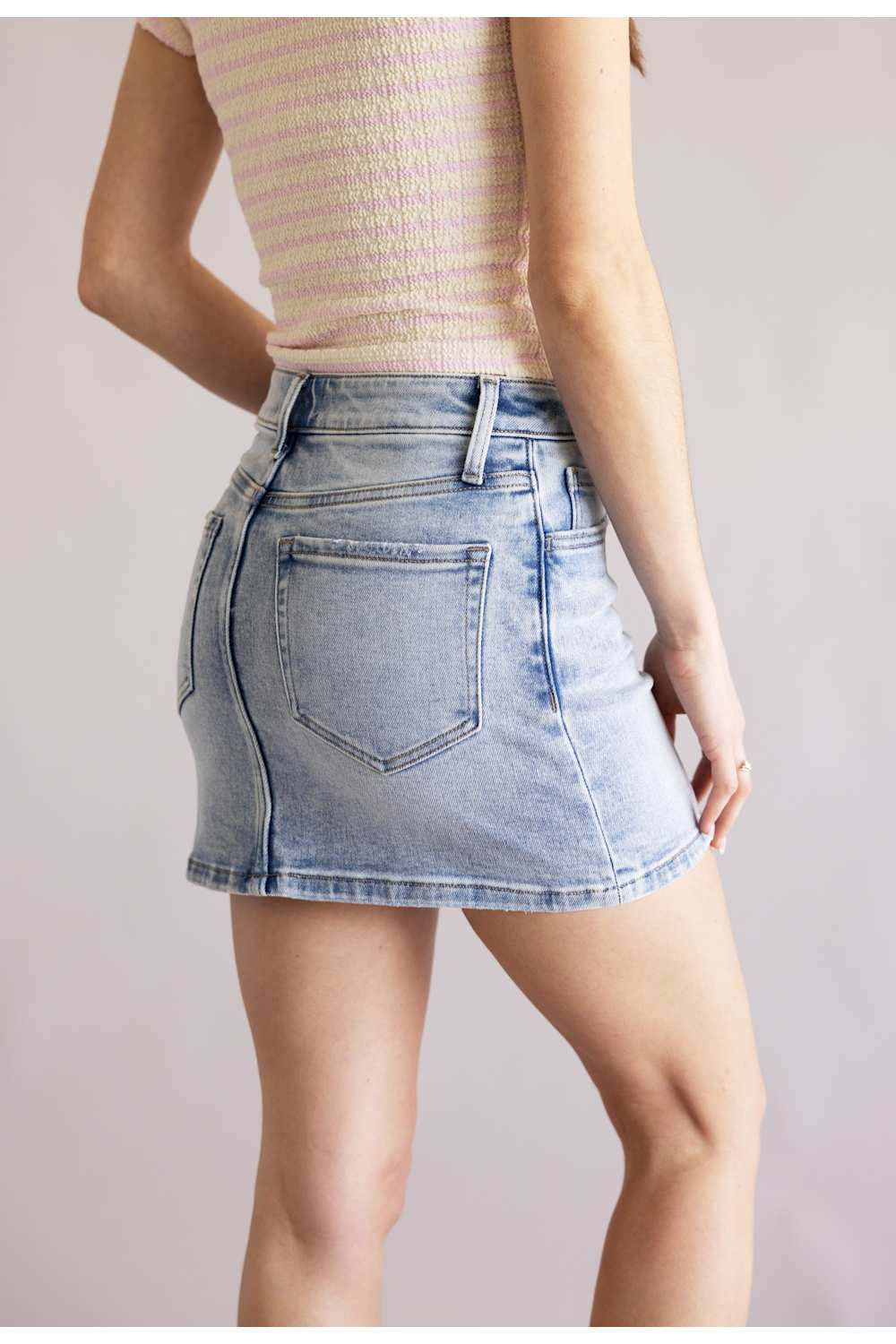 Vervet High Rise Denim Mini Skirt for Women | T5963N - Image 2