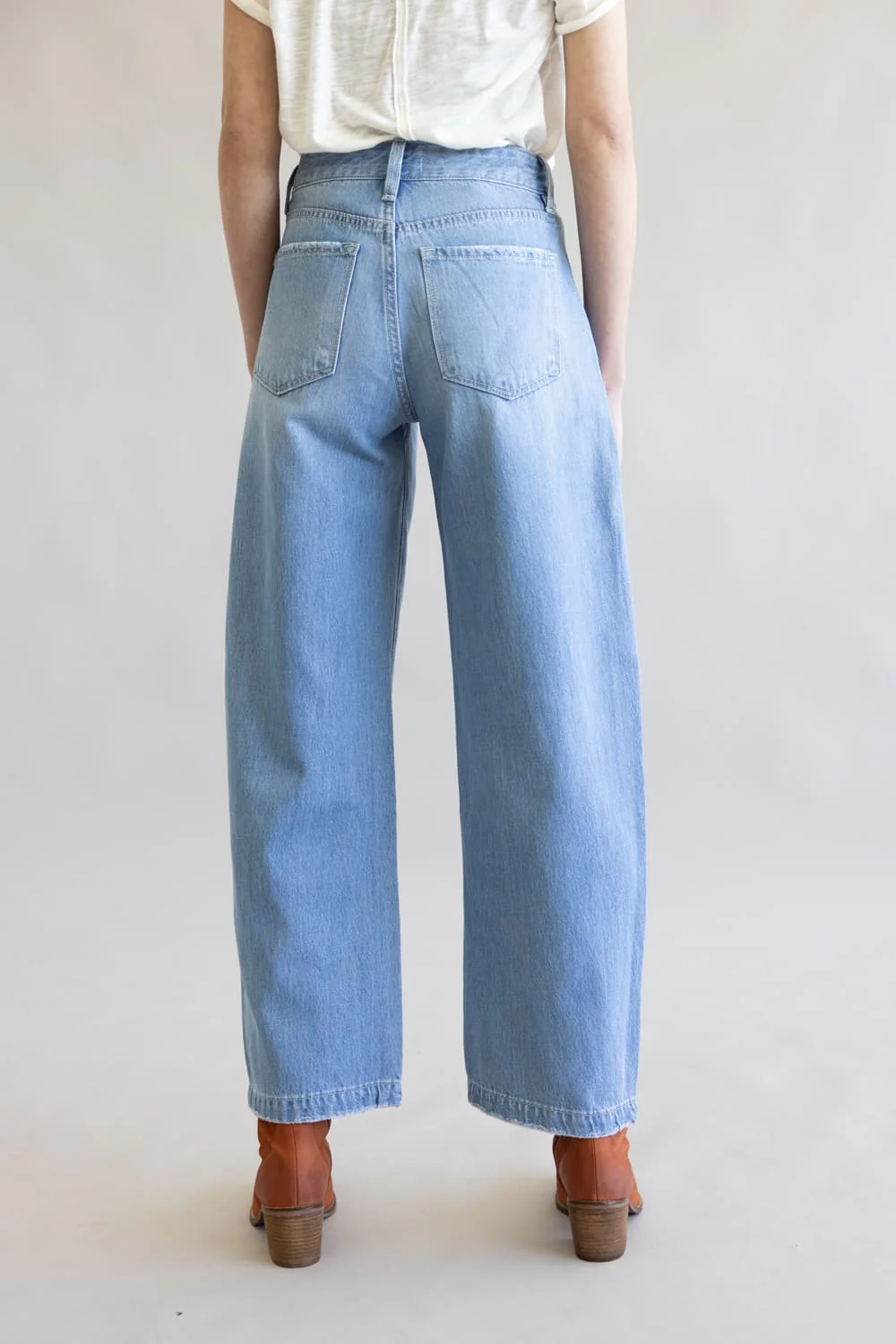 Vervet High Rise Pleated Barrel Jeans for Women  | V3617 - Image 3
