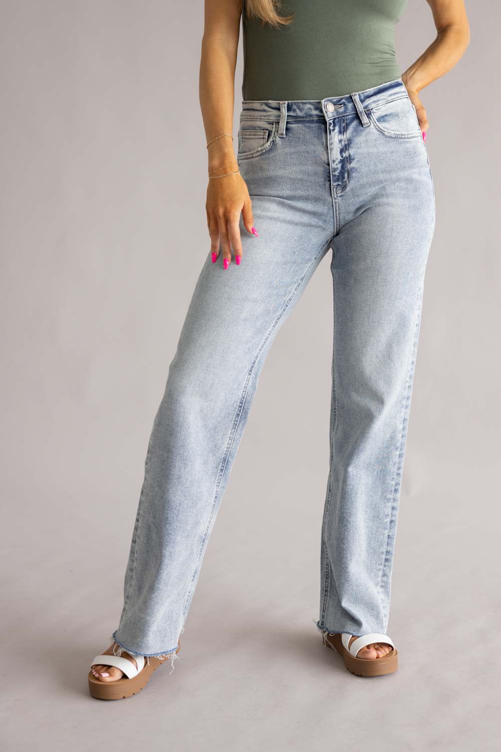 Vervet High Rise Slim Wide Leg Jeans for Women | T7314 - Image 2