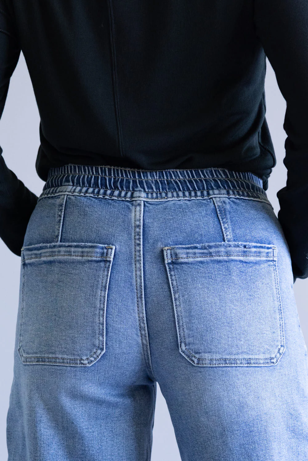 Vervet Upstanding High Rise Drawstring Barrel Jeans for Women | V3648 - Image 4