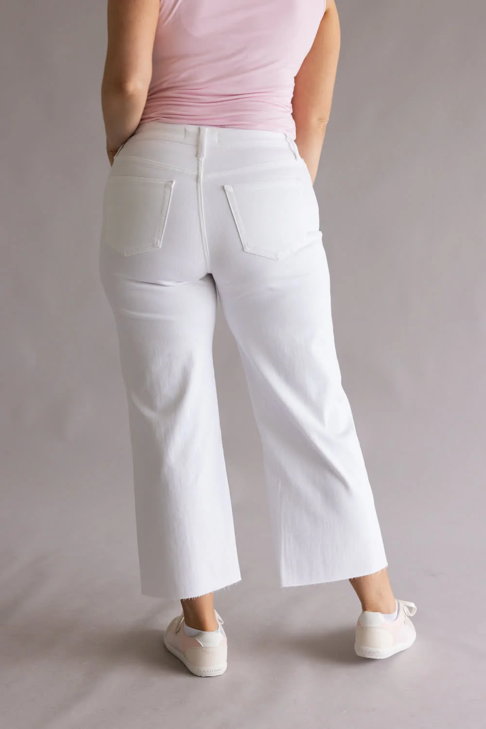 Vervet Wide Crop Jeans for Women in White | T5894WH - Image 3