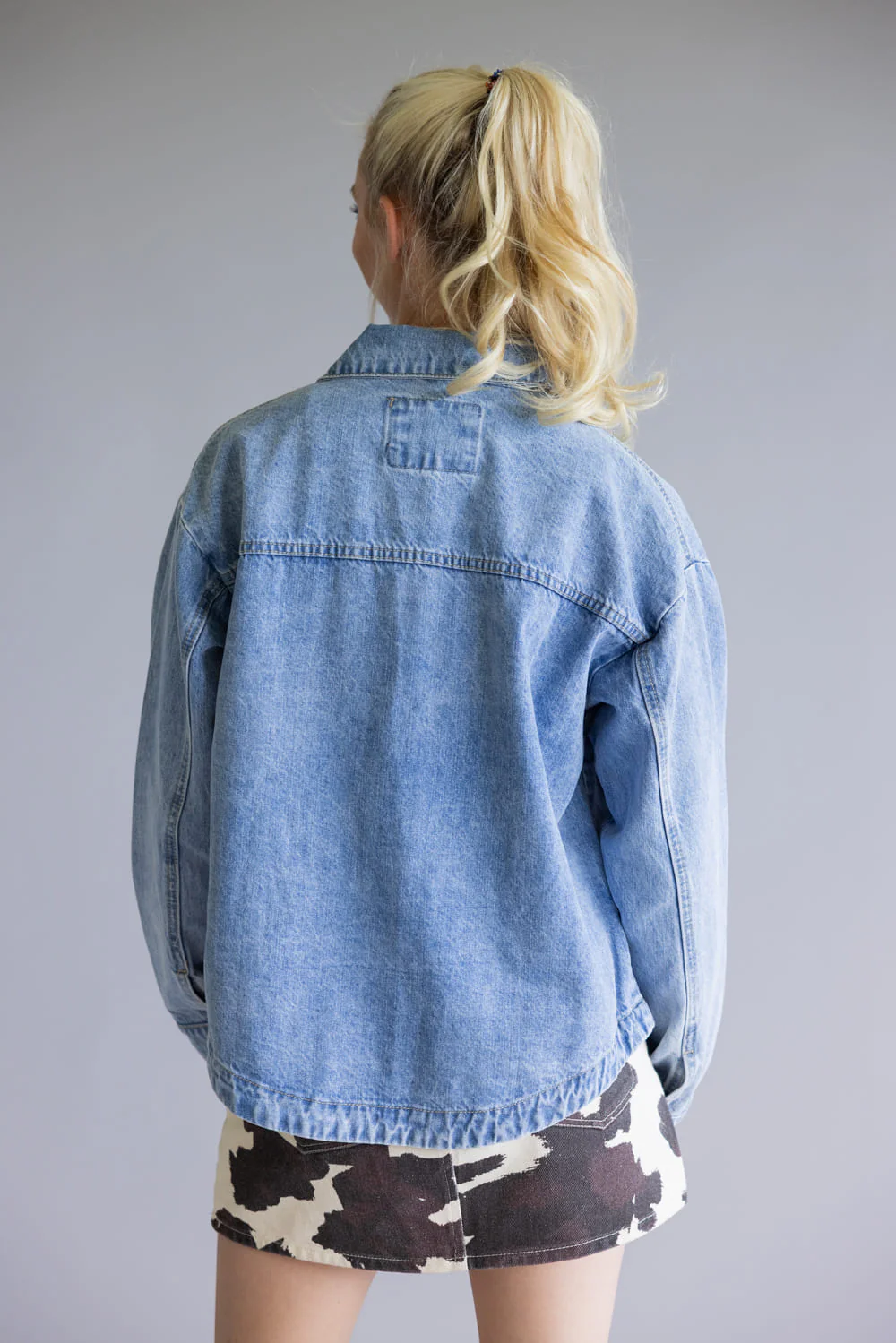 Vintage Denim Jacket for Women | RJK-9962-BLUEWASH - Image 2