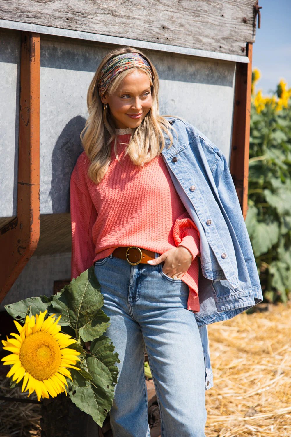 Vintage Denim Jacket for Women | RJK-9962-BLUEWASH - Image 5