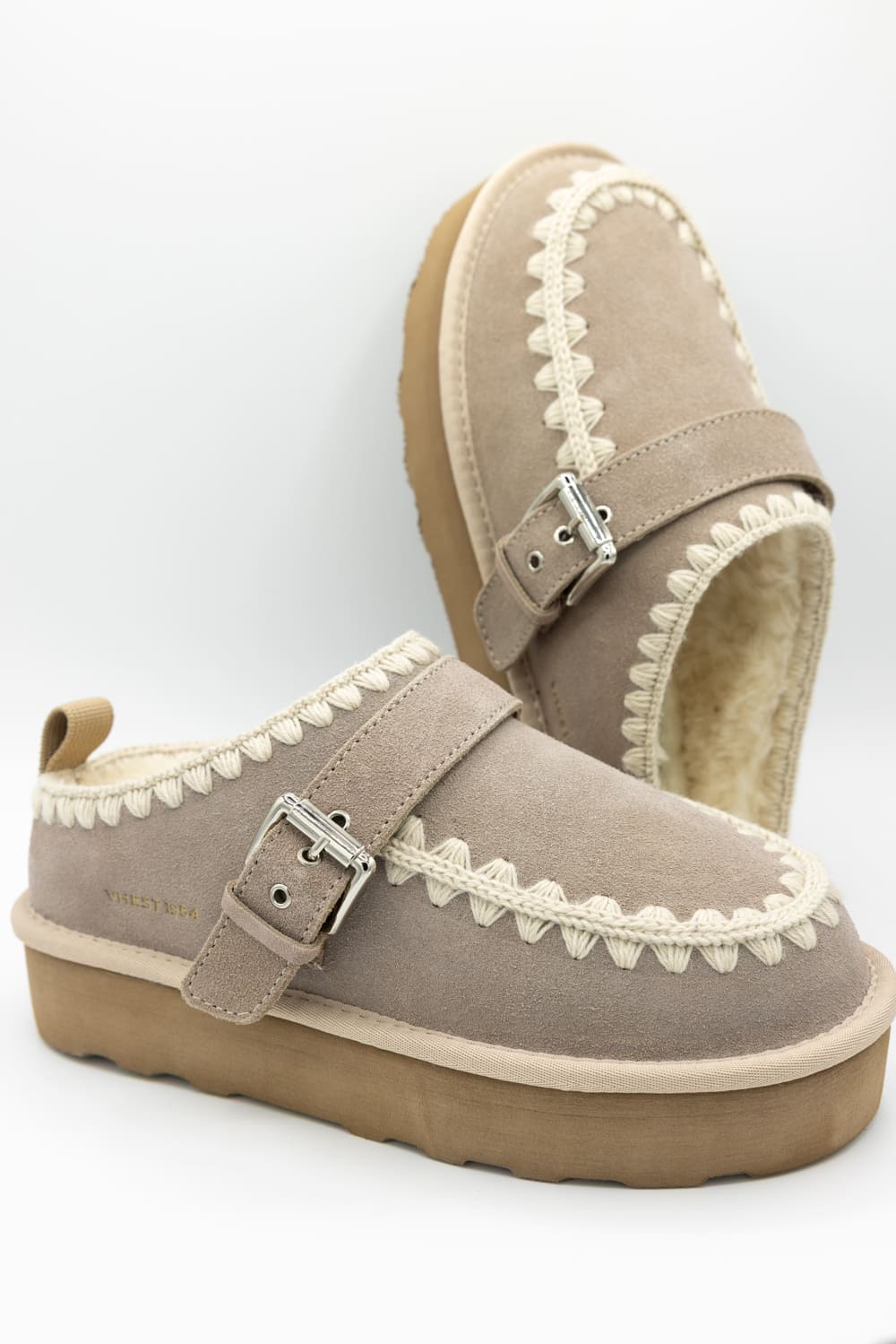 Vintage Havana Close Clogs for Women in Grey | 339 - Image 2