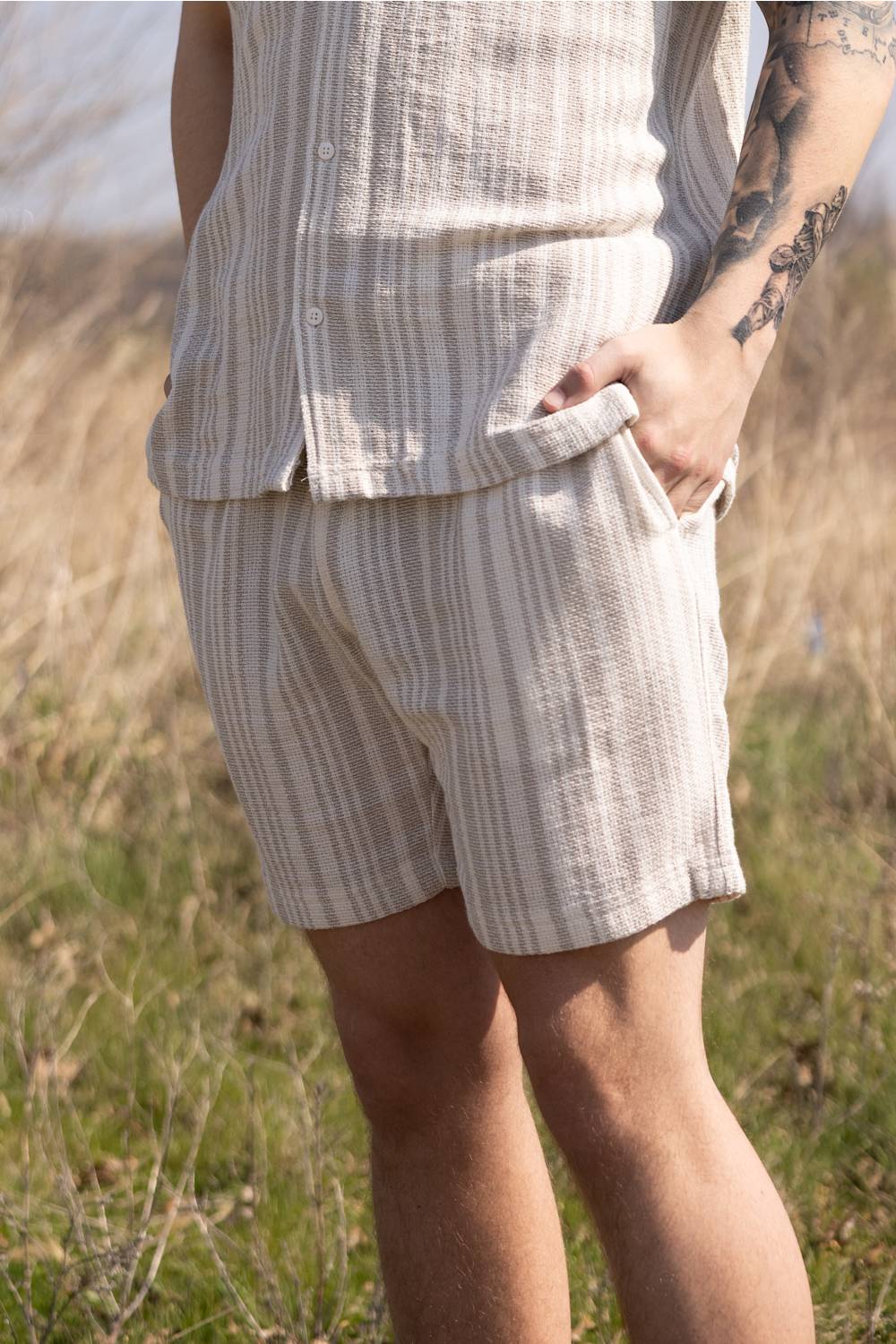 Vintage Summer Basketweave Shorts for Men - Image 2