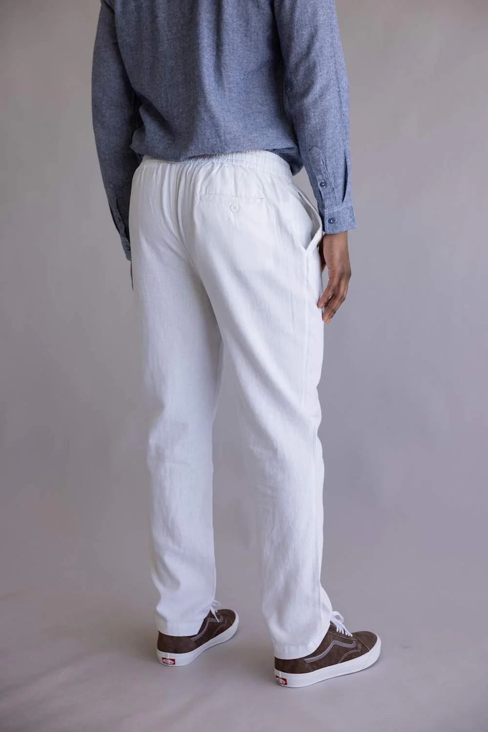 Vintage Summer Linen Pants for Men in White | V64901 WHITE - Image 4