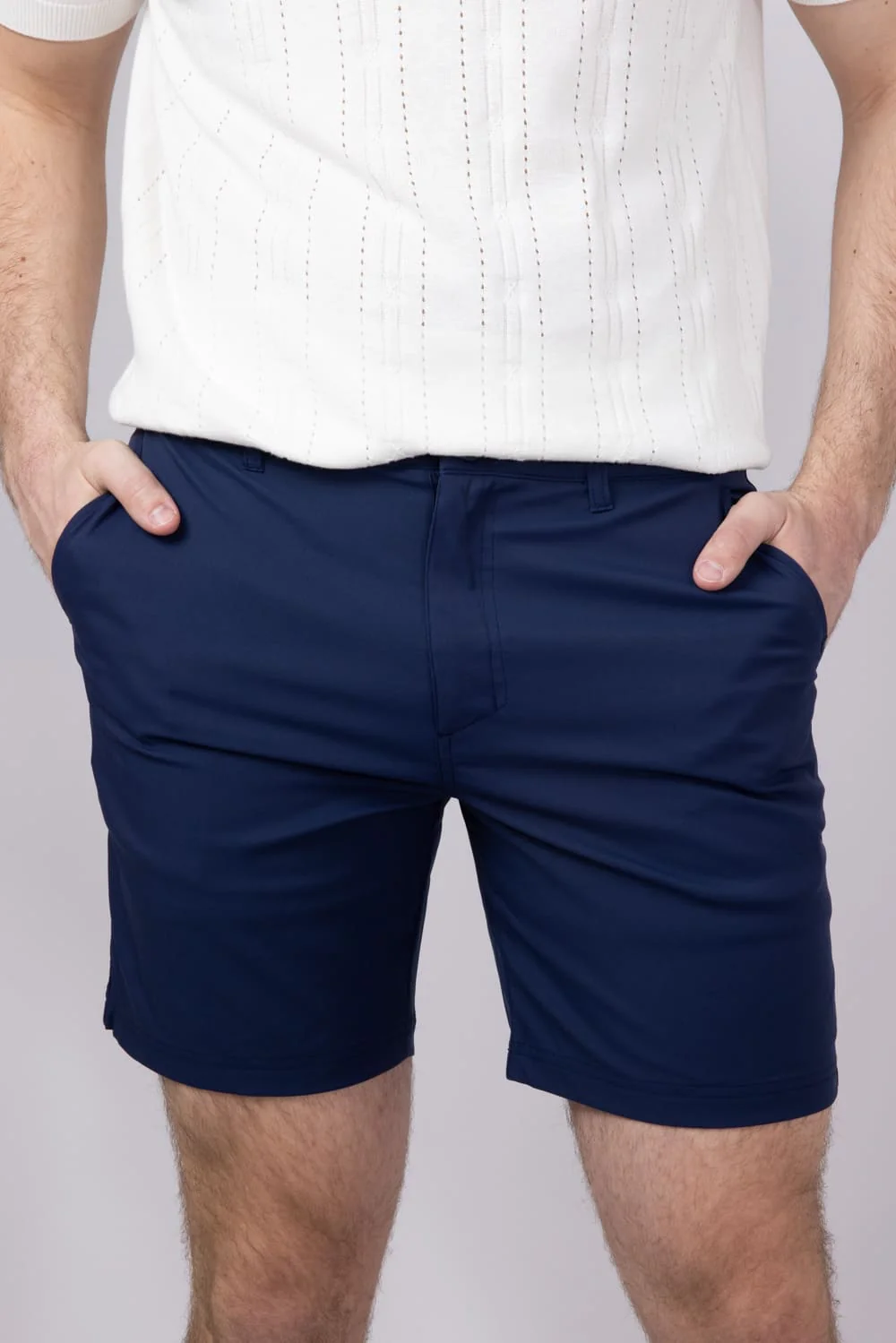 Vintage Summer 6 Performance Flex Shorts for Men in Navy | V46801-NAVY - Image 3