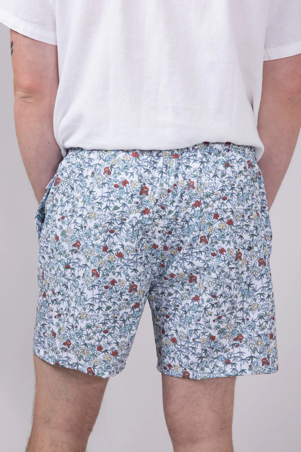 Vintage Summer Volley 6” Shorts for Men in Multi White | V70822-MULTI - Image 4
