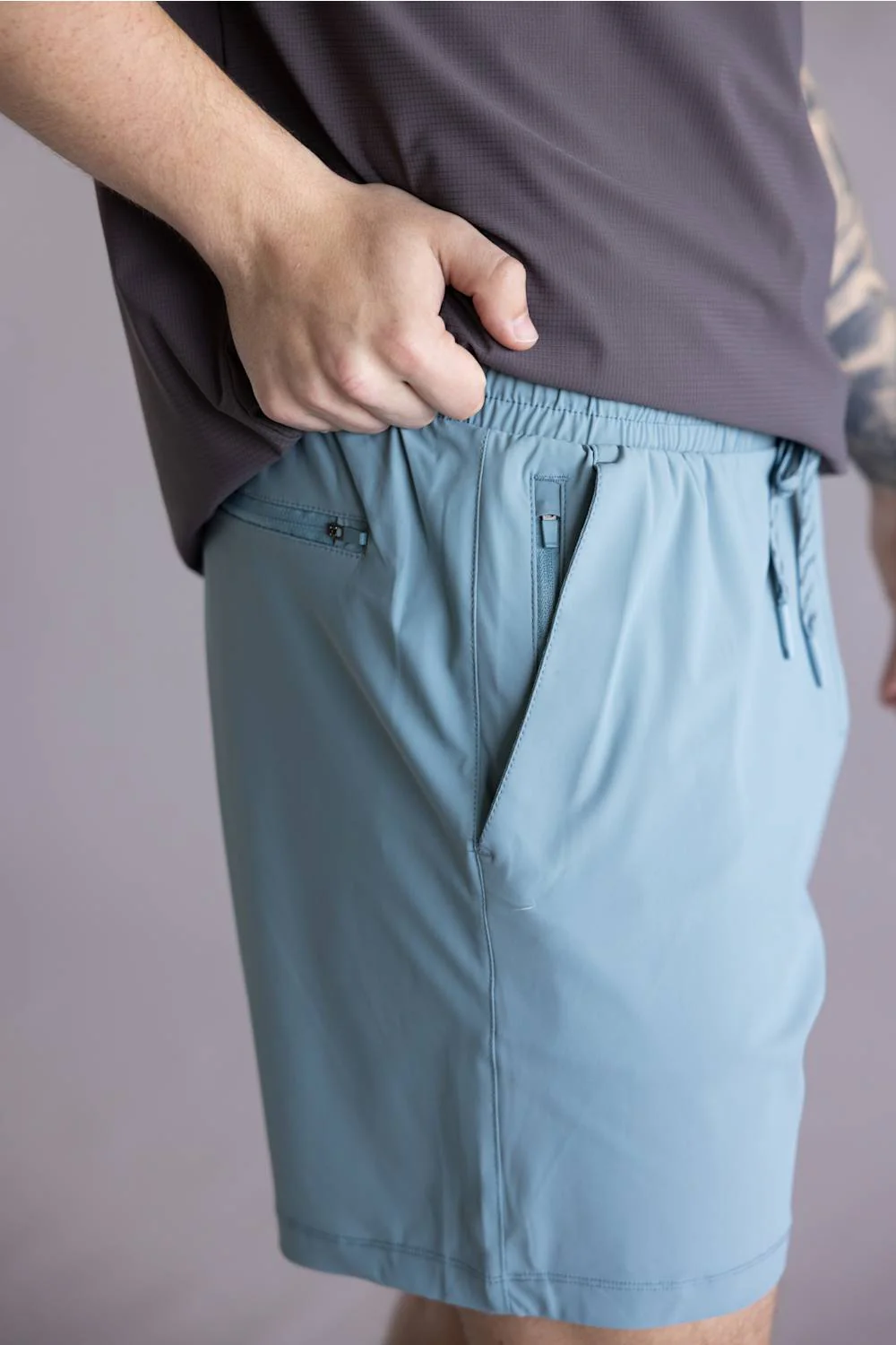 Warp Agility Athletic Shorts for Men in Smoke Blue | HM36892-M03-SMOKE BLUE - Image 2