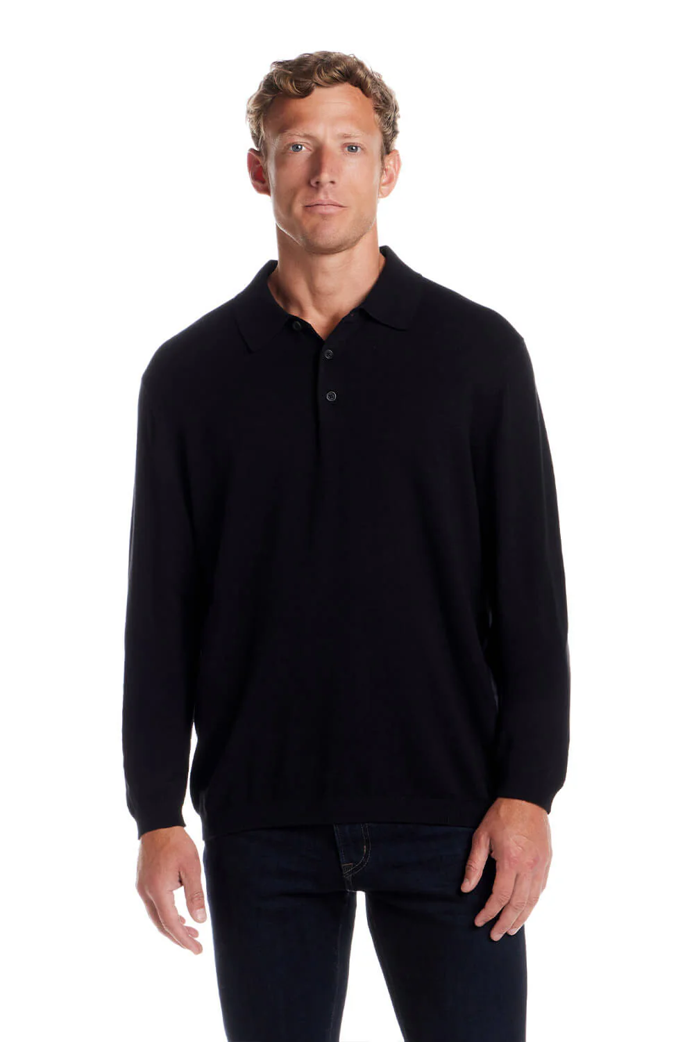 Weatherproof Cotton Cashmere Sweater Polo Shirt for Men - Image 3