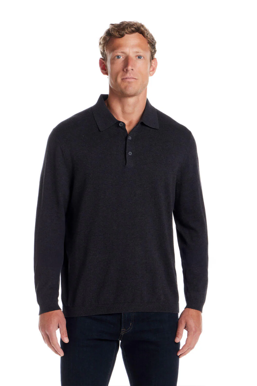 Weatherproof Cotton Cashmere Sweater Polo Shirt for Men - Image 4