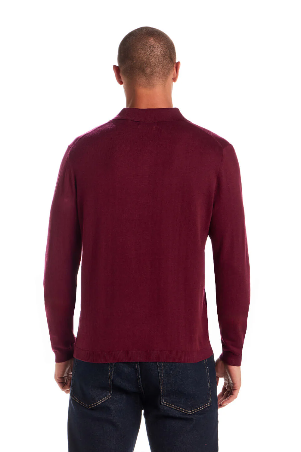 Weatherproof Vintage Cotton Cashmere Sweater Polo Shirt for Men in Syrah Red | F2540535GK-SYRAH - Image 2