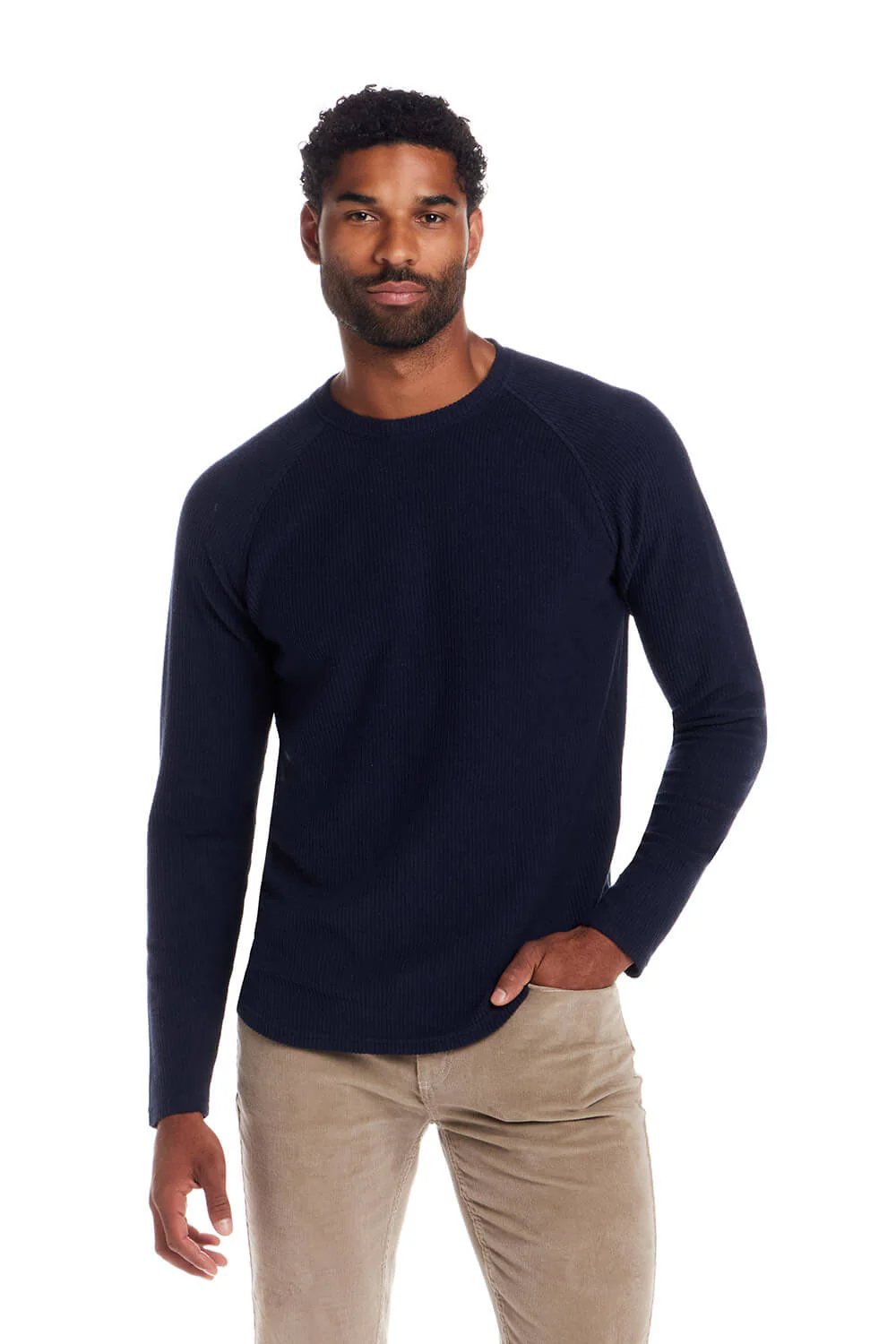 Weatherproof Ribbed Raglan Sweater for Men - Image 2