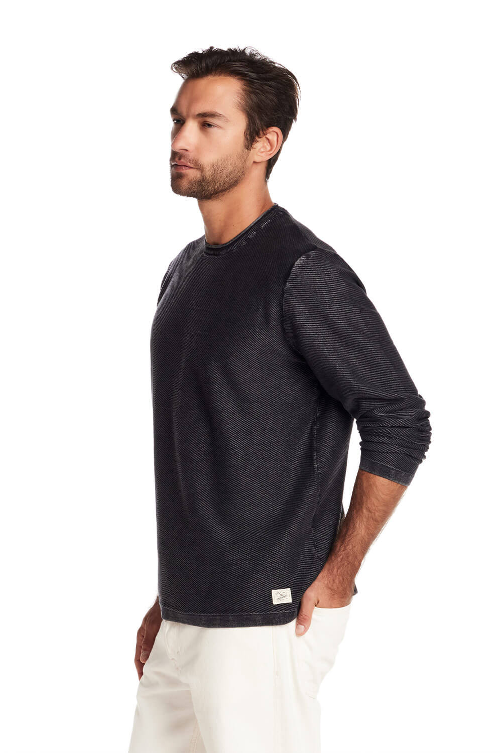 Weatherproof Vintage Twill Stonewash Sweater for Men in Meteorite | F2540488GK-METEORITE - Image 4