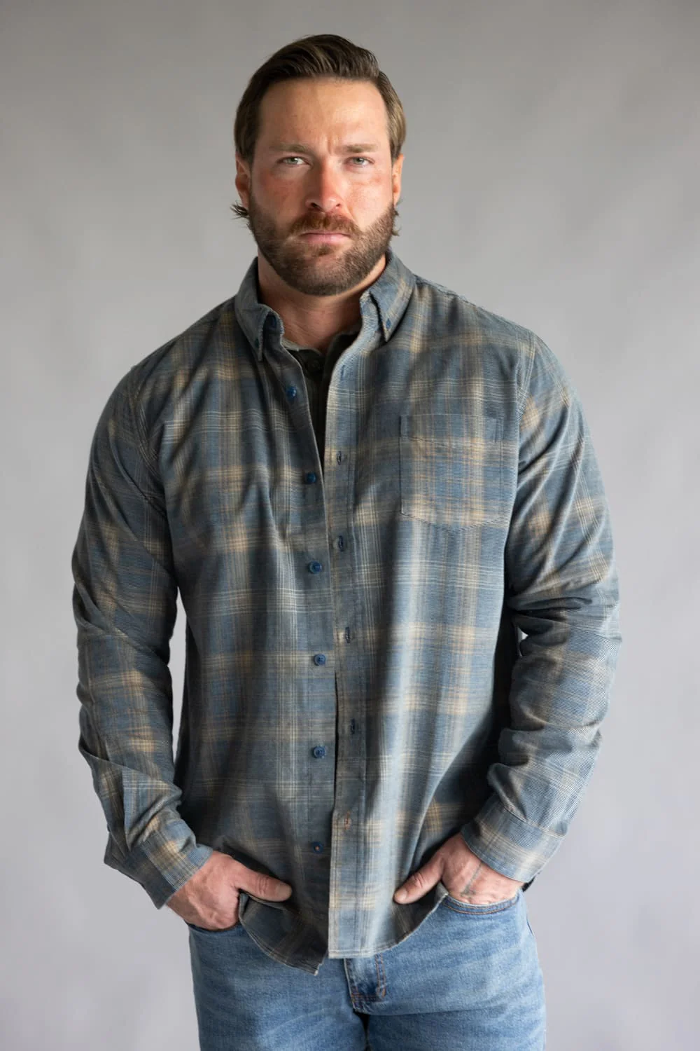 Weatherproof Vintage Corded Plaid Shirt for Men - Image 2
