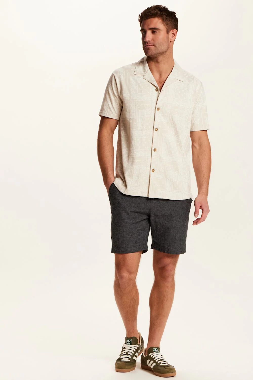 Weatherproof Vintage Bandana Camp Shirt for Men in Tan | S2631839GK-TAN - Image 4
