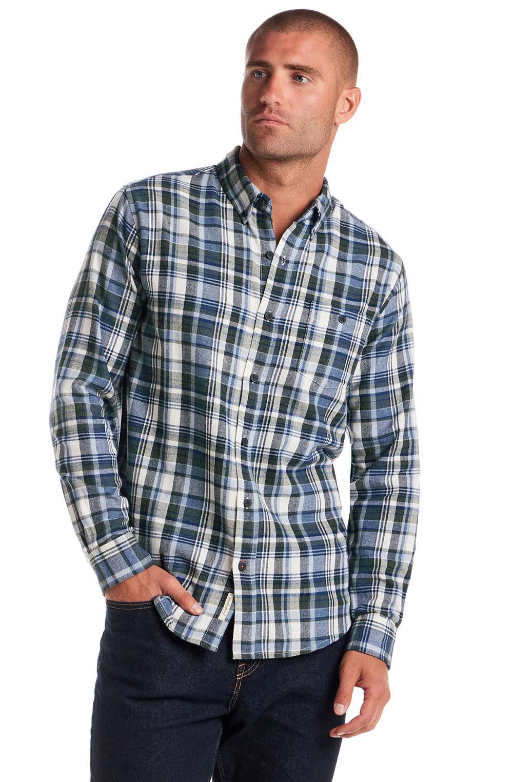 Weatherproof Vintage Brushed Flannel Shirt for Men in Blue Fusion | F2585755GK-BLUEFUSION - Image 2