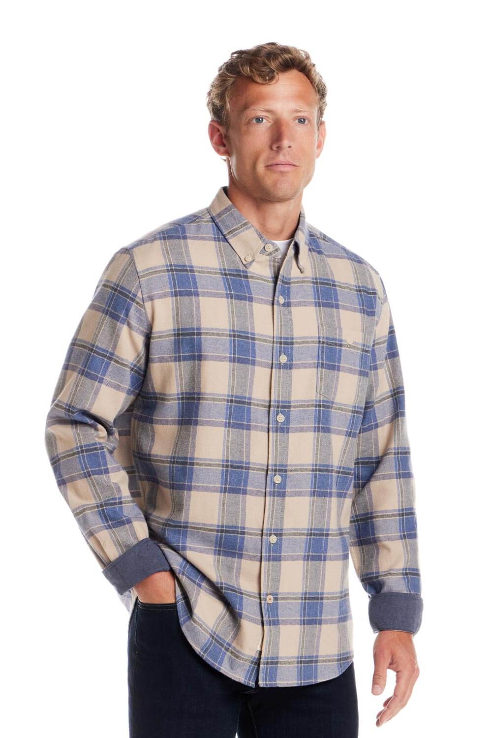 Weatherproof Vintage Brushed Flannel Shirt for Men in Dusk Blue | F2585572GK-DUSKBLUE - Image 2