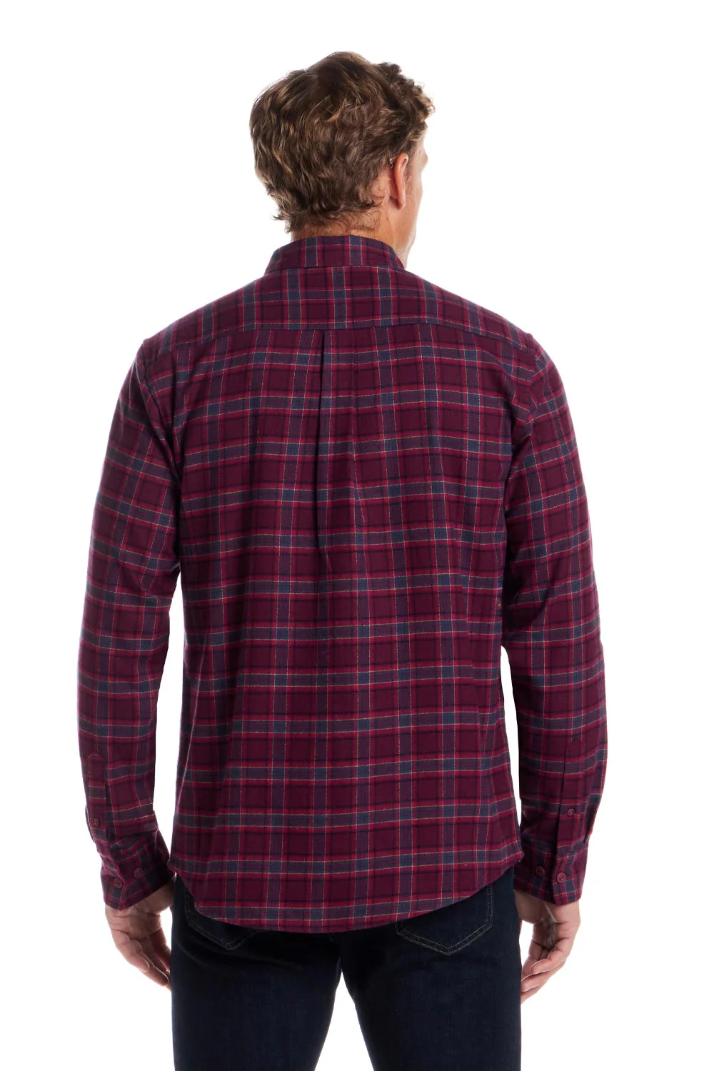 Weatherproof Vintage Brushed Flannel Shirt for Men in Red Plum | F2585217GK-REDPLUM - Image 2