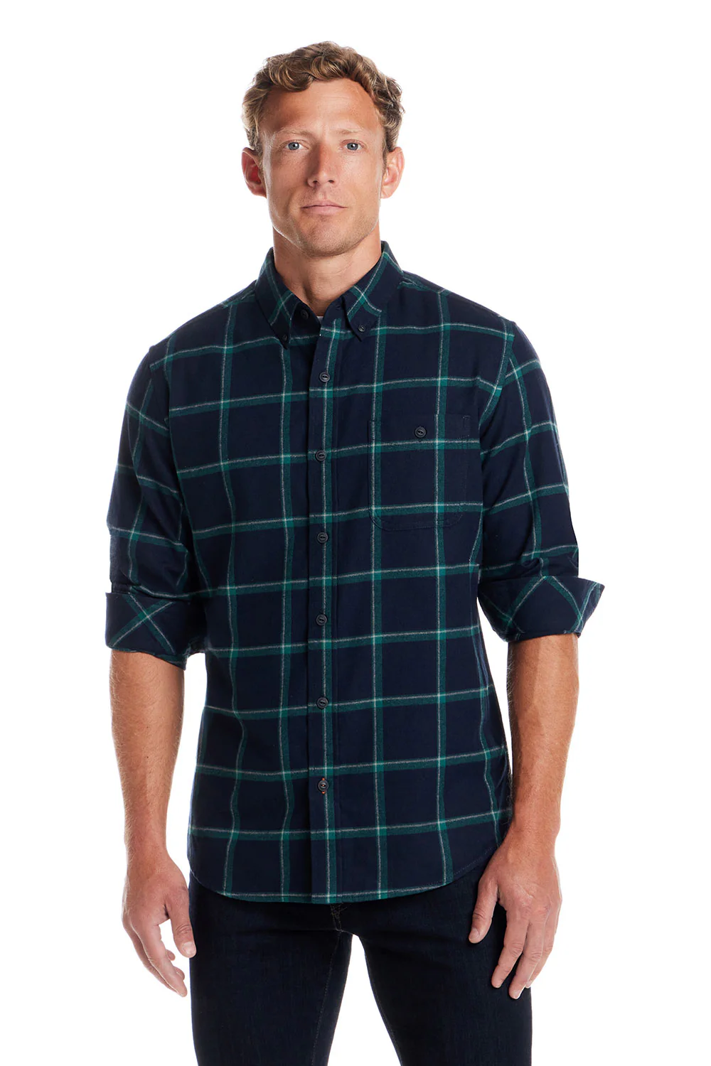 Weatherproof Vintage Brushed Flannel Shirt for Men in True Navy | F2585217GK-TRUENAVY - Image 2
