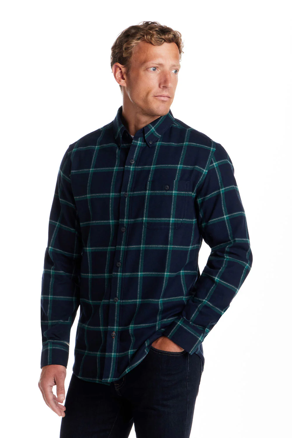 Weatherproof Vintage Brushed Flannel Shirt for Men in True Navy | F2585217GK-TRUENAVY - Image 5
