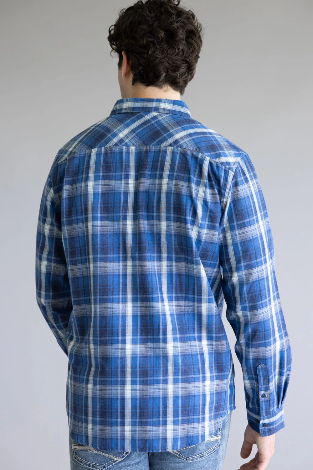 Weatherproof Vintage Burnout Flannel Shirt for Men in Strong Blue | F2585429GK-STRONGBLUE - Image 2