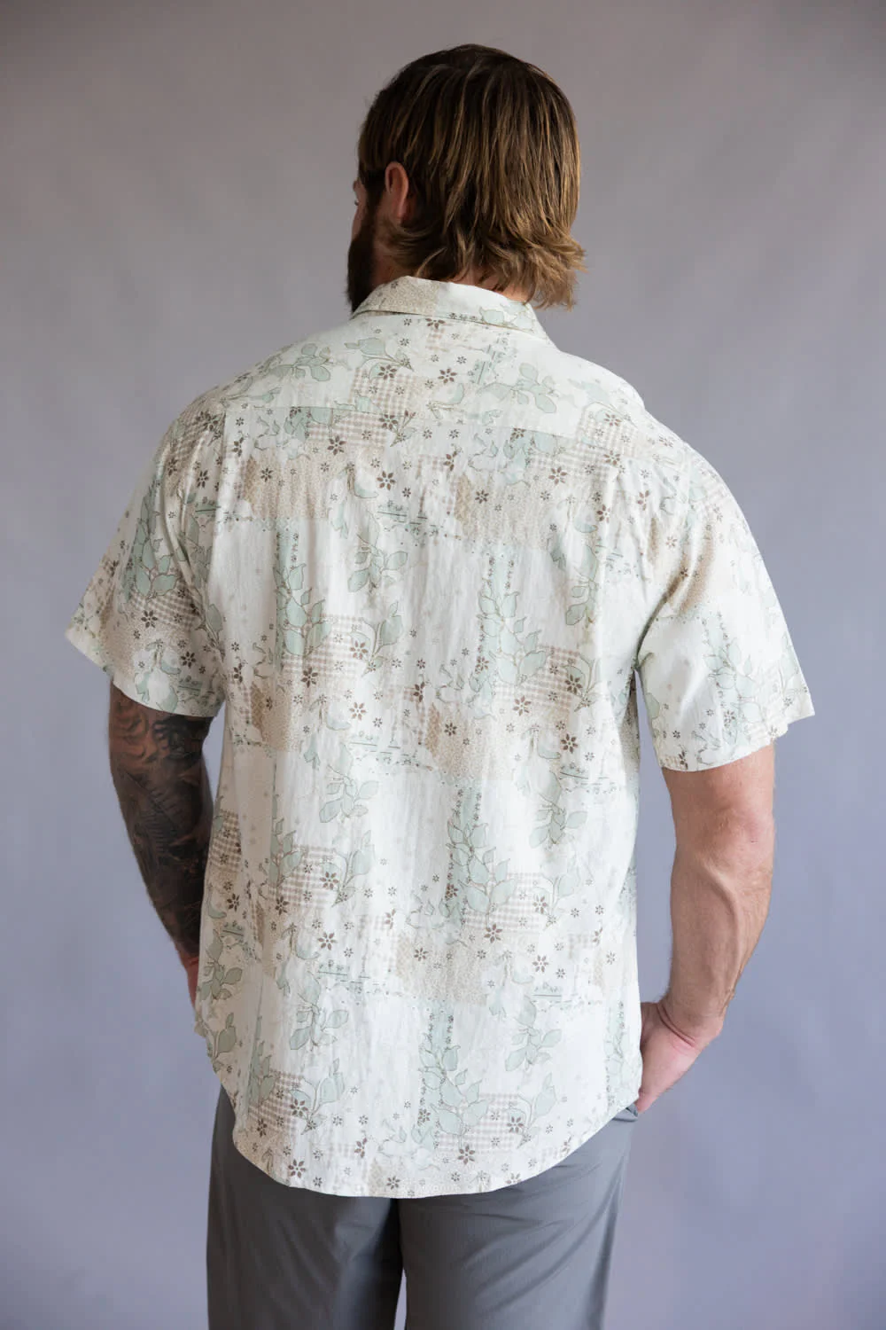 Weatherproof Vintage Camp Collar Printed Shirt for Men in Tender Greens | S2684586GK-TENDERGREENS - Image 4