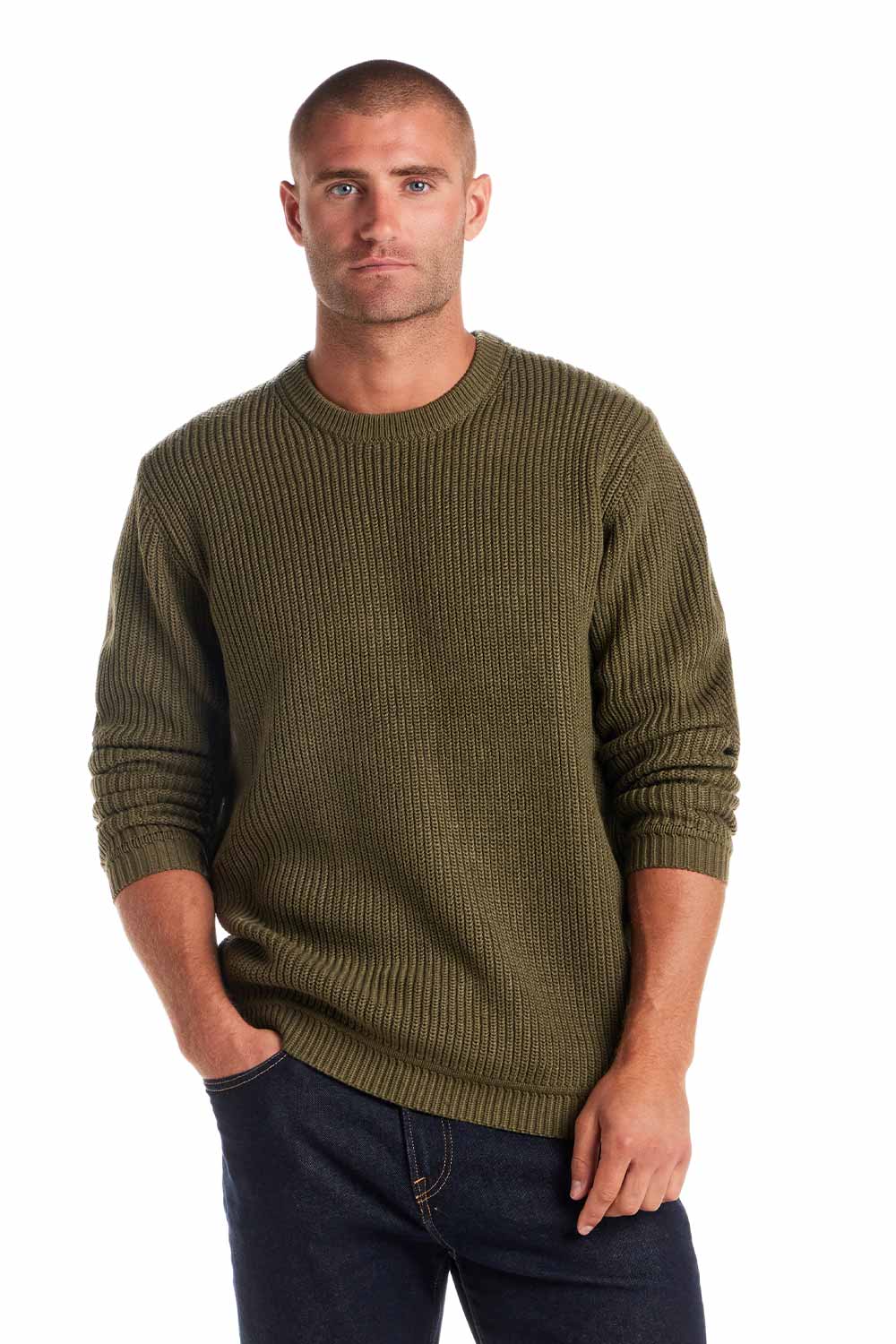 Weatherproof Vintage Cardi Stitch Sweater for Men in Moss | F2540228GK-WINTERMOSS - Image 4