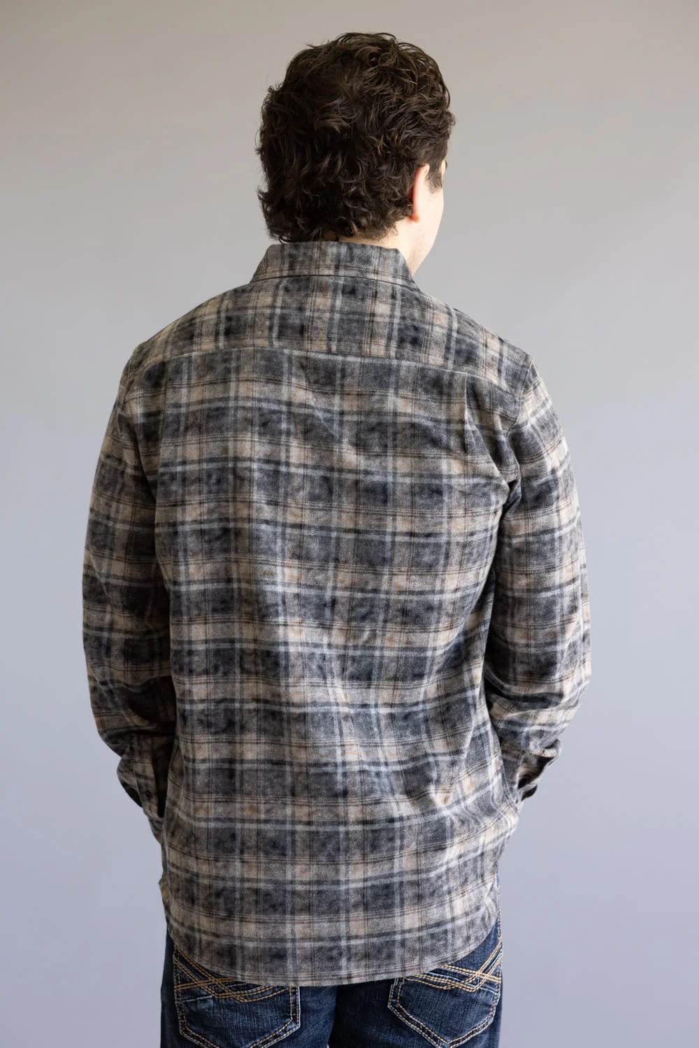 Weatherproof Vintage Chalk Flannel Shirt for Men in Ebony | F2585912GK-EBONY - Image 2