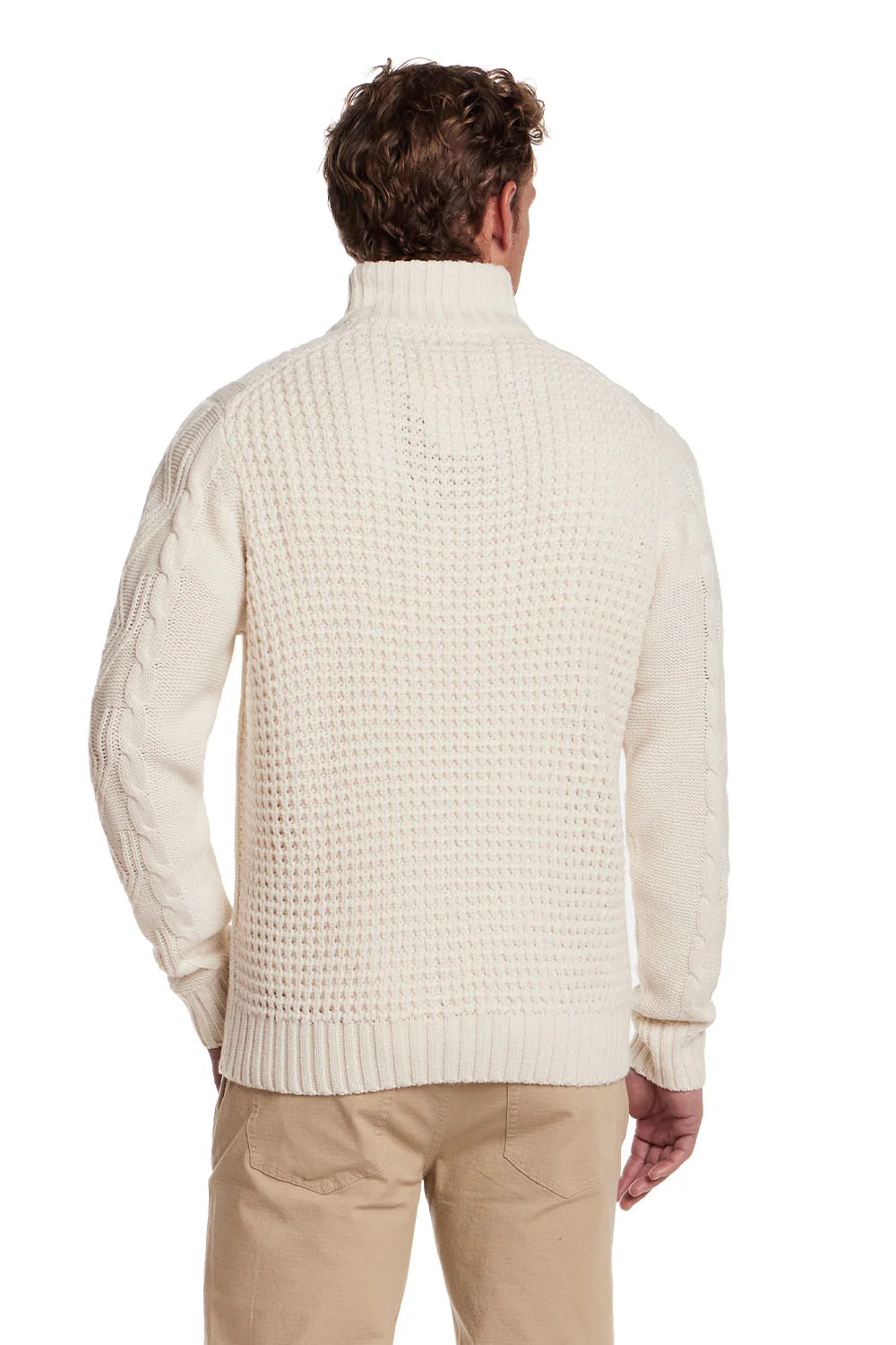 Weatherproof Vintage Chunky Shawl Collar Pullover for Men in Ecru | F2540628GK-ECRU - Image 2