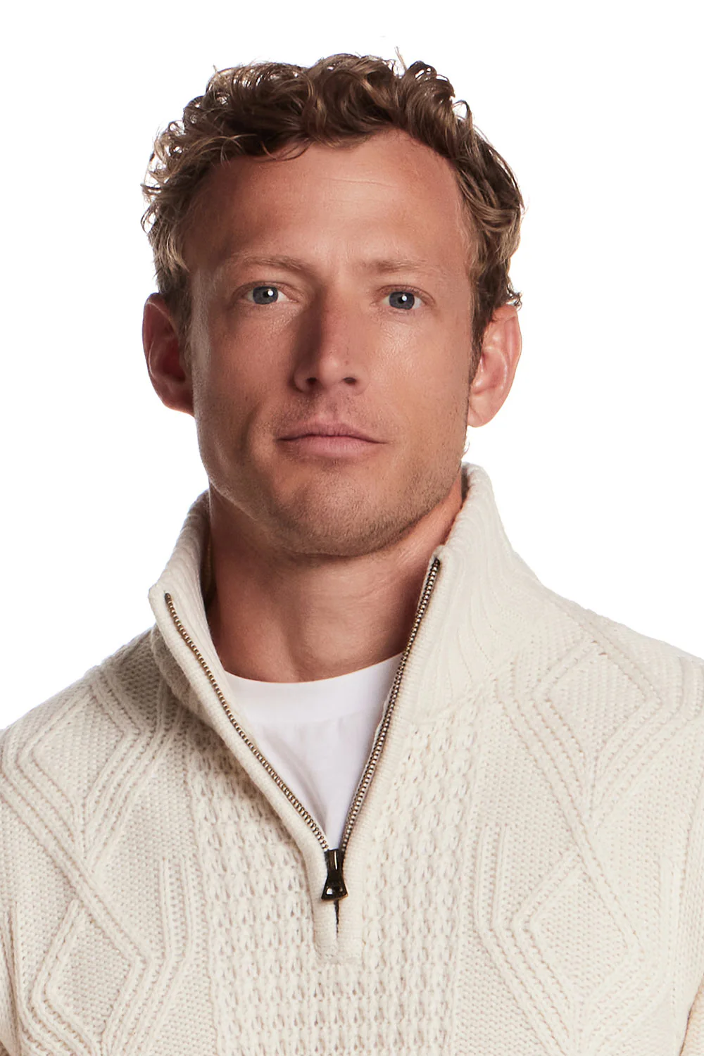 Weatherproof Vintage Chunky Shawl Collar Pullover for Men in Ecru | F2540628GK-ECRU - Image 3