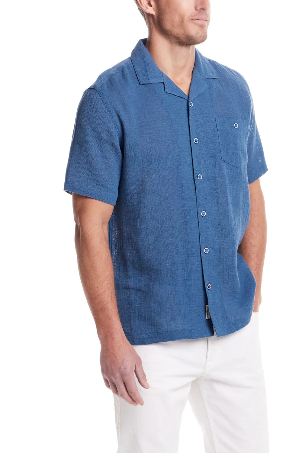 Weatherproof Vintage Cotton Airtex Shirt for Men in Blue Ashes | S2684499GK-BLUEASHES - Image 2
