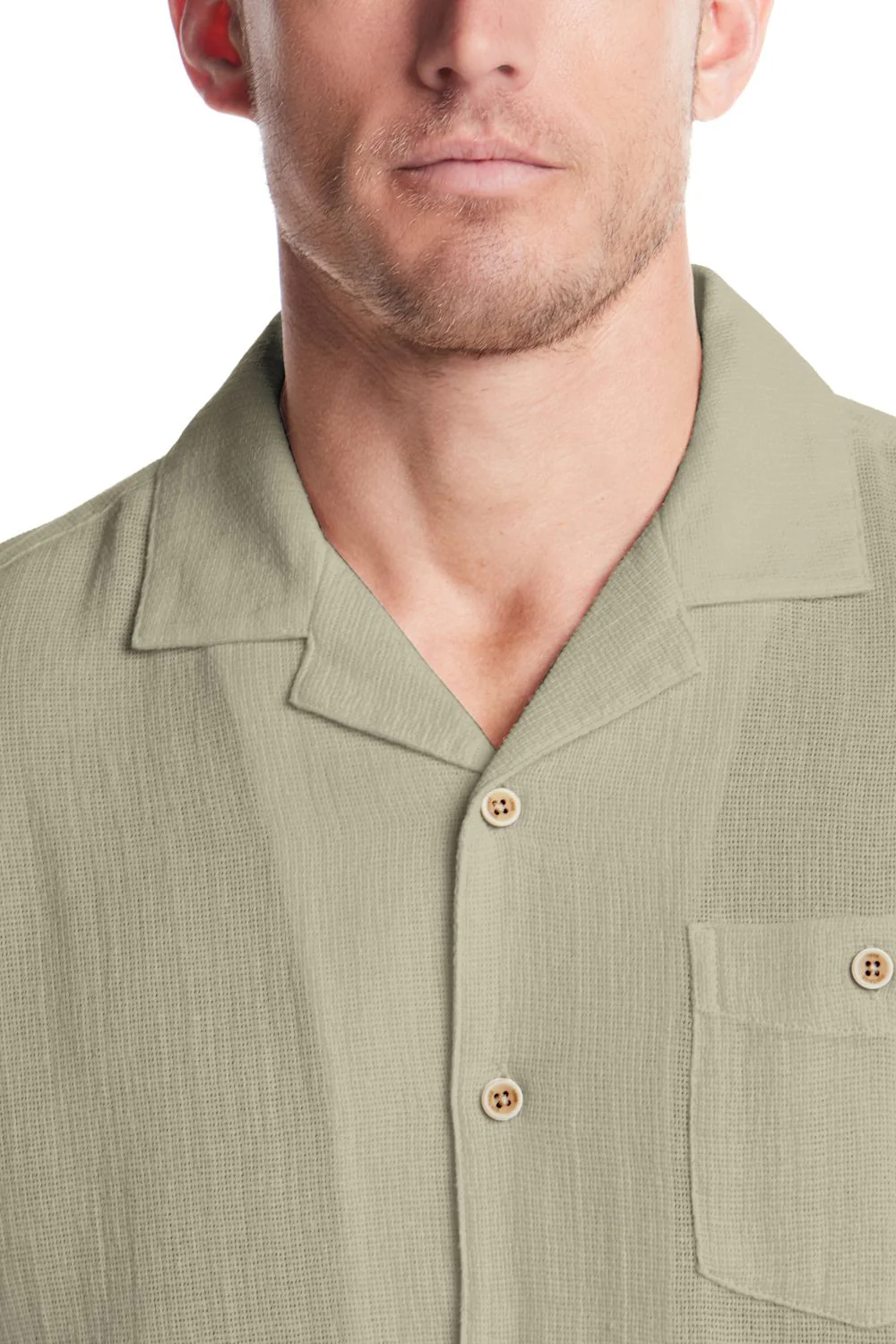Weatherproof Vintage Cotton Airtex Shirt for Men in Seagrass | S2684499GK-SEAGRASS - Image 2